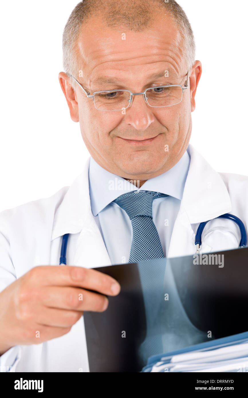 Handsome mature doctor hold hi-res stock photography and images - Alamy