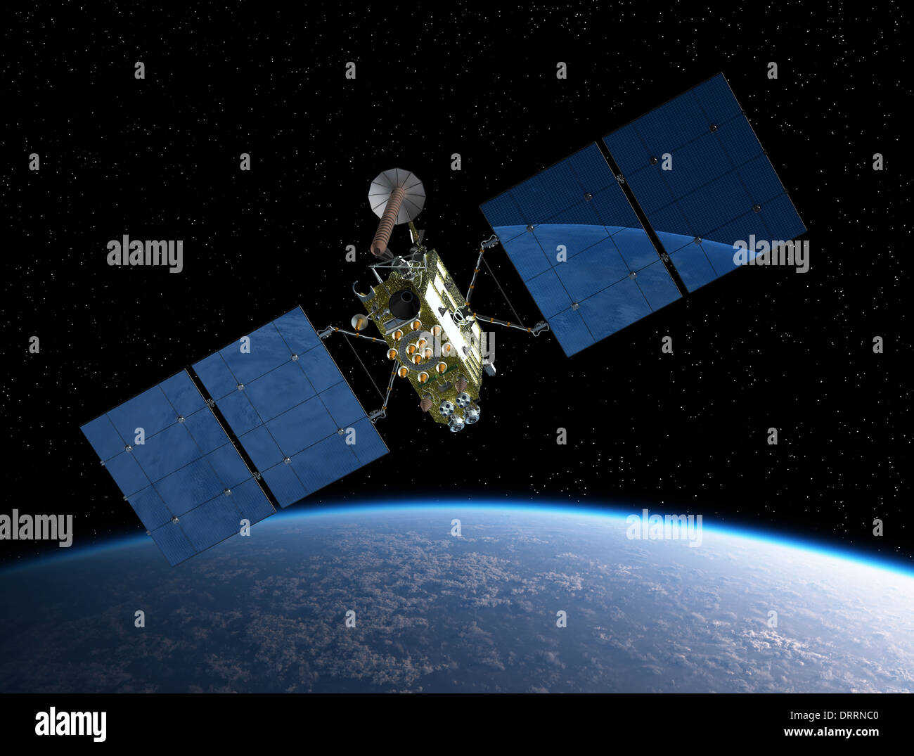 Modern navigation satellite Stock Photo
