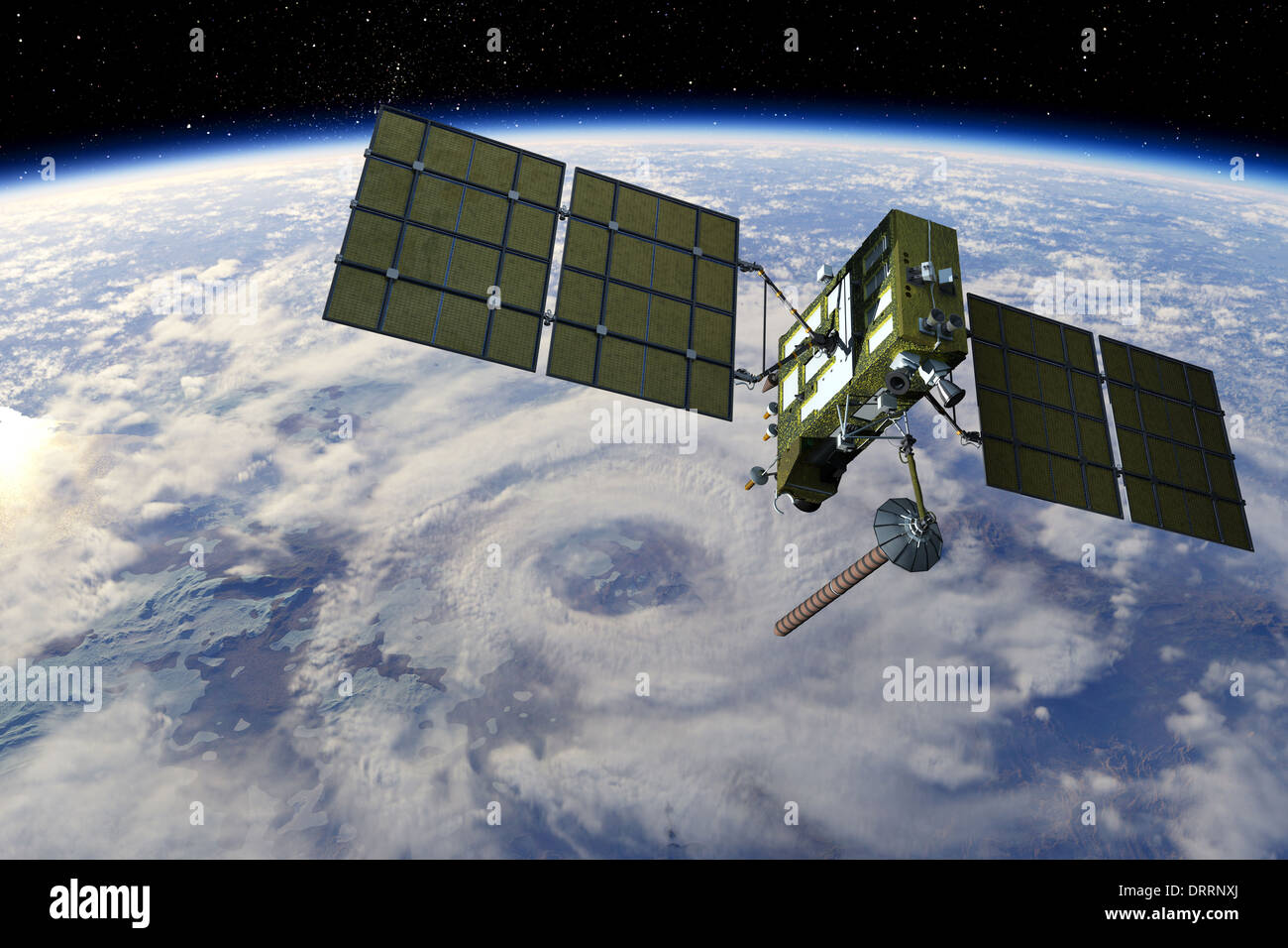 Modern navigation satellite Stock Photo