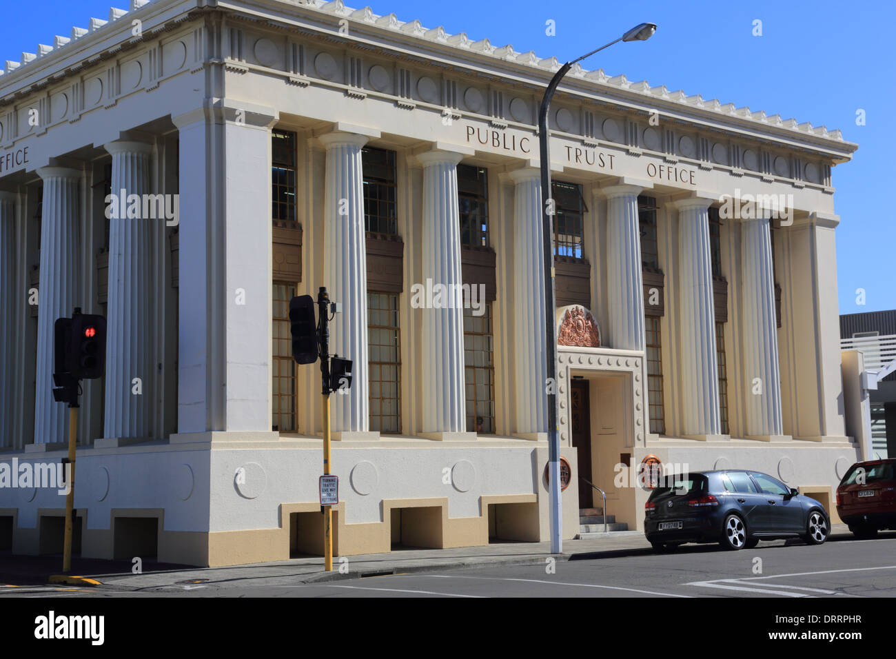 Art Deco Napier, Public Trust Building, 100 Tennyson Street , Napier, Hawkes Bay, North Island New Zealand Stock Photo