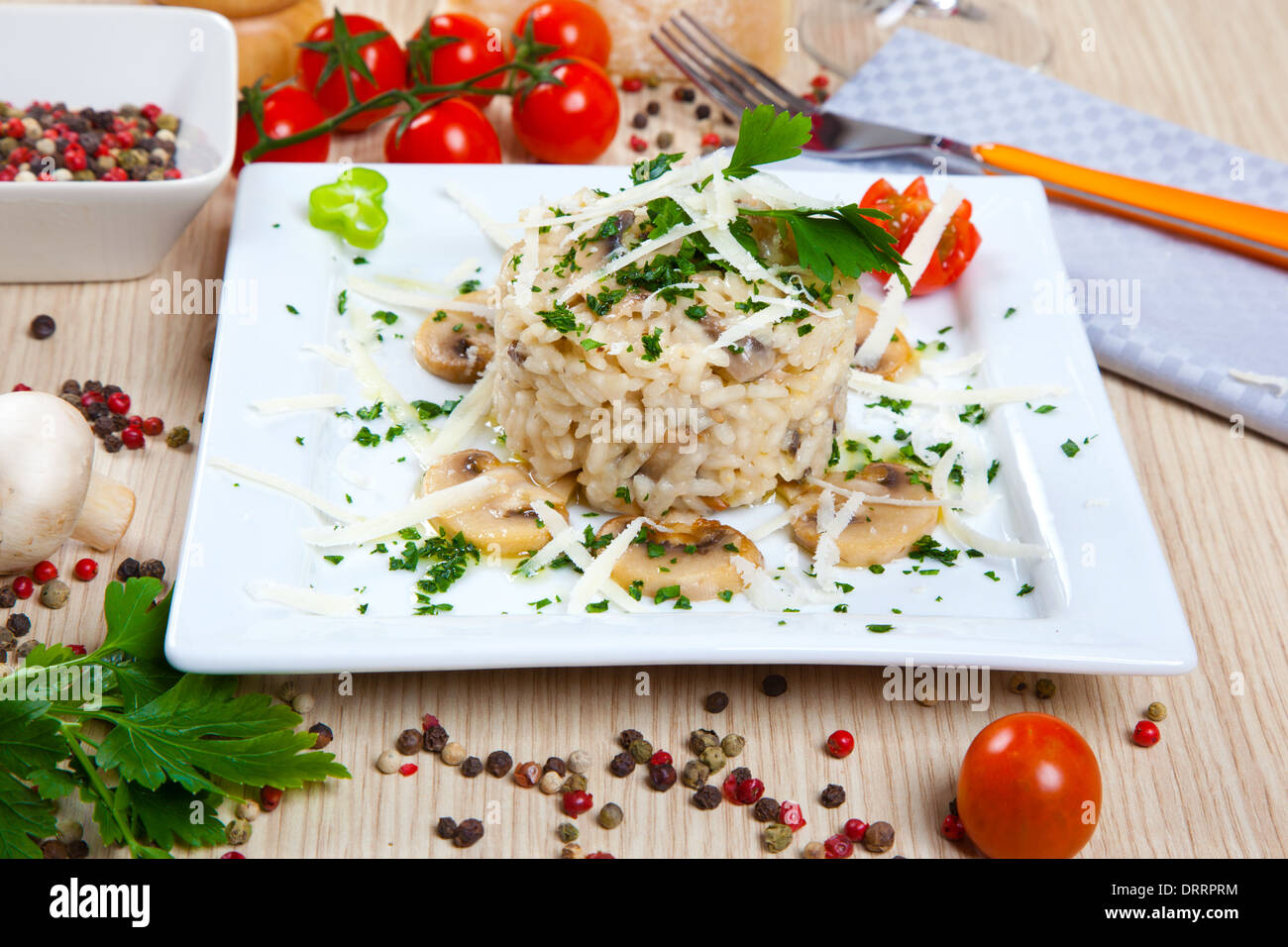 Rice with mushroom Stock Photo - Alamy