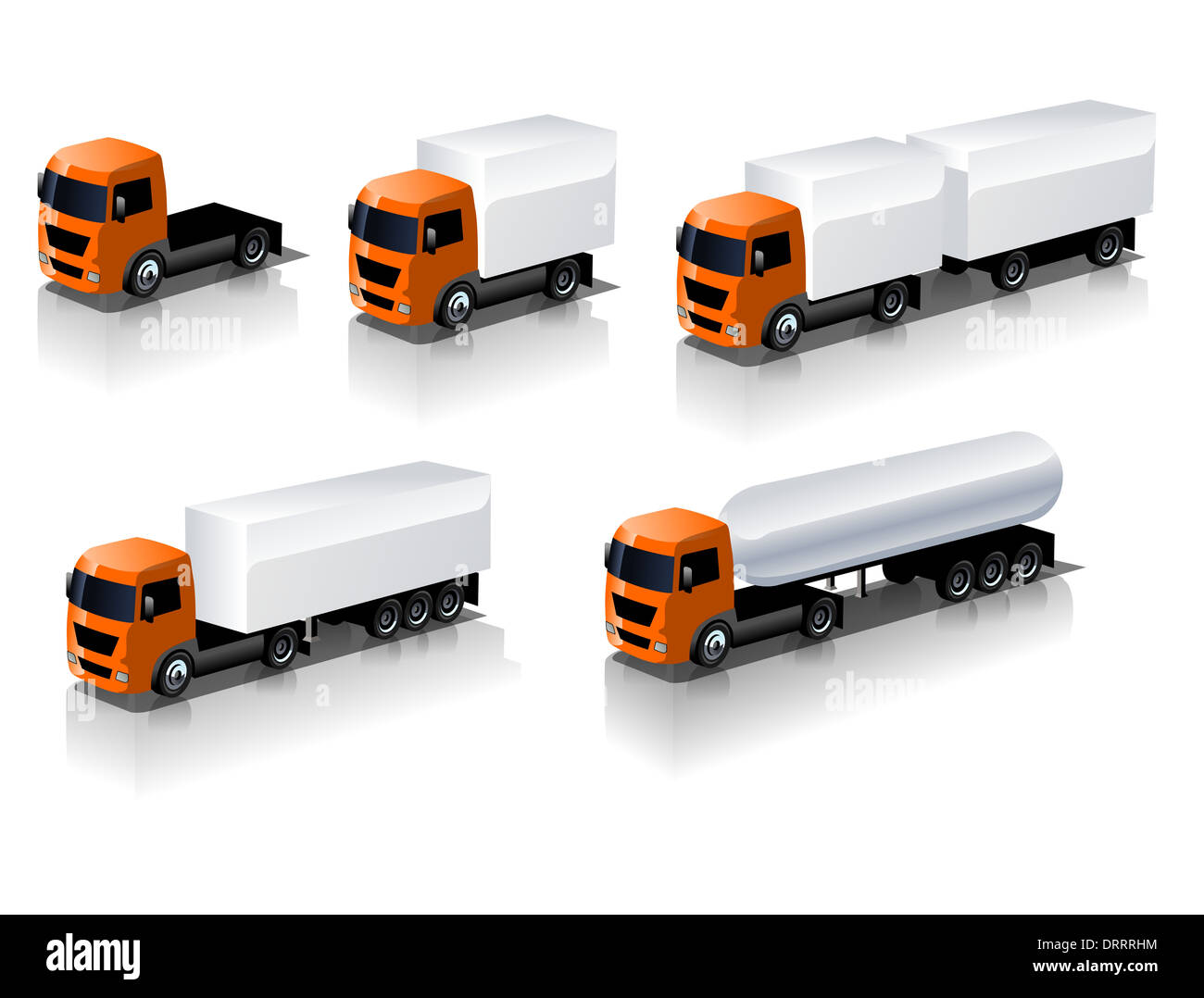 cargo truck icons set Stock Photo