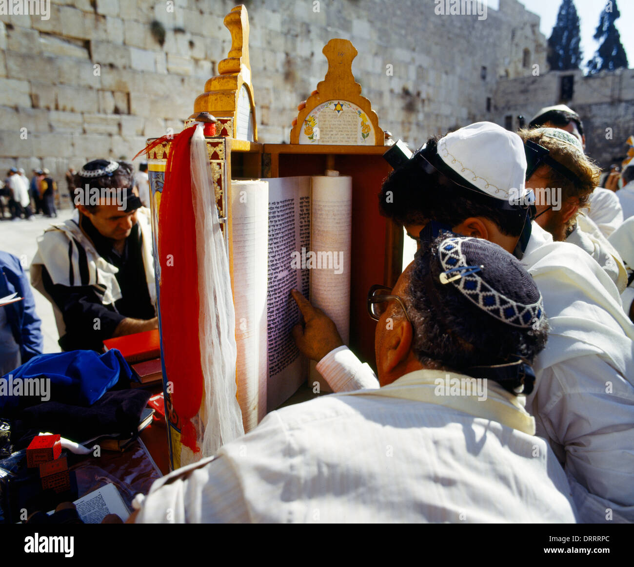 Jerusalem Israel Bar Mitzvah At The Wailing Wall Torah Stock Photo