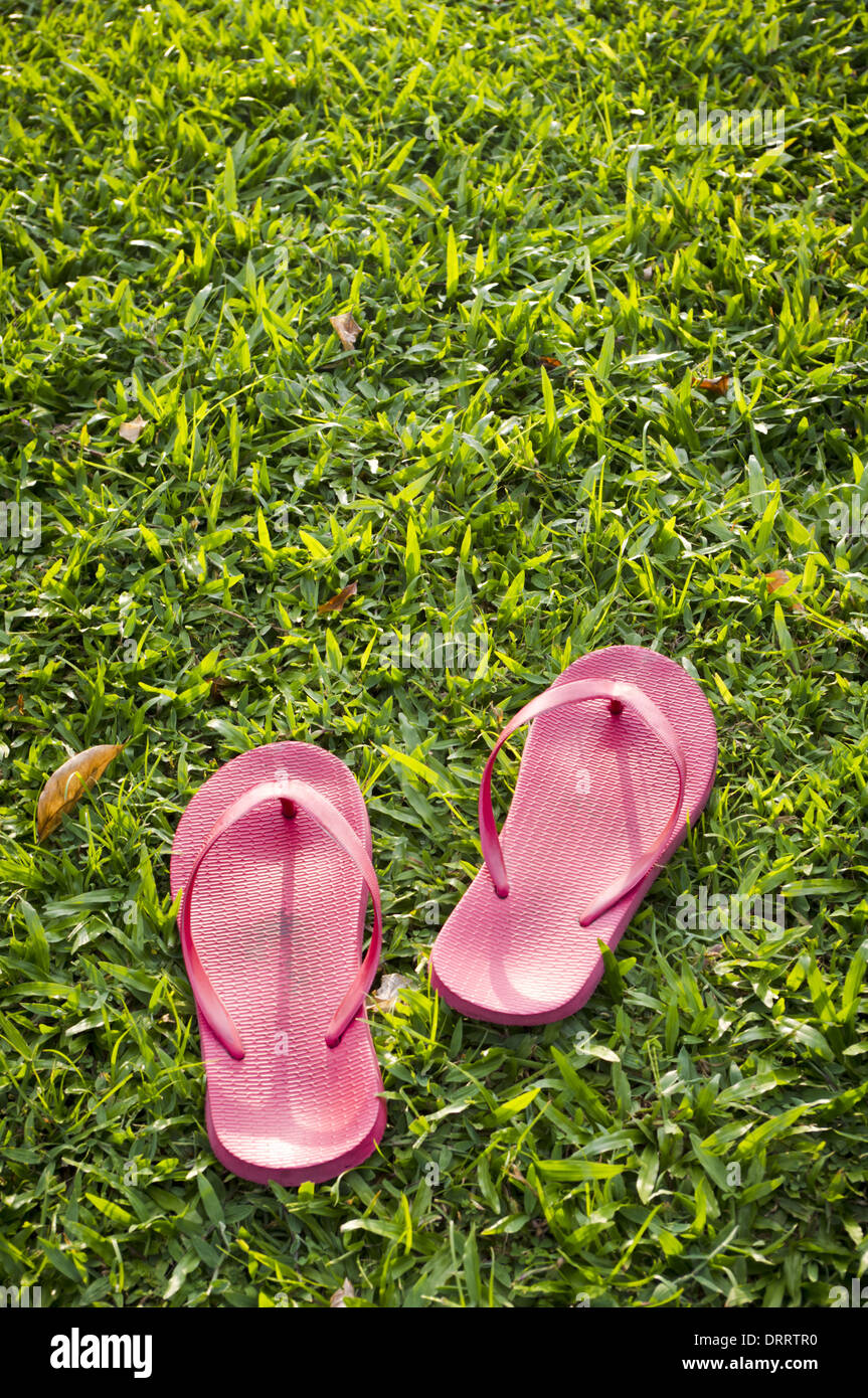 flip flops on grass Stock Photo - Alamy