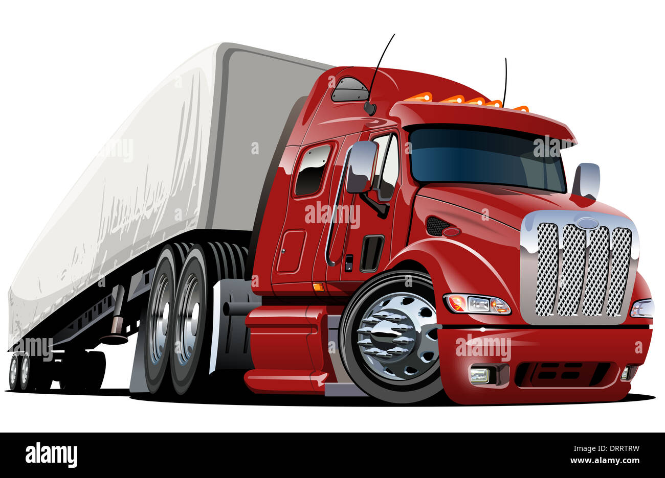 cartoon semi truck Stock Photo