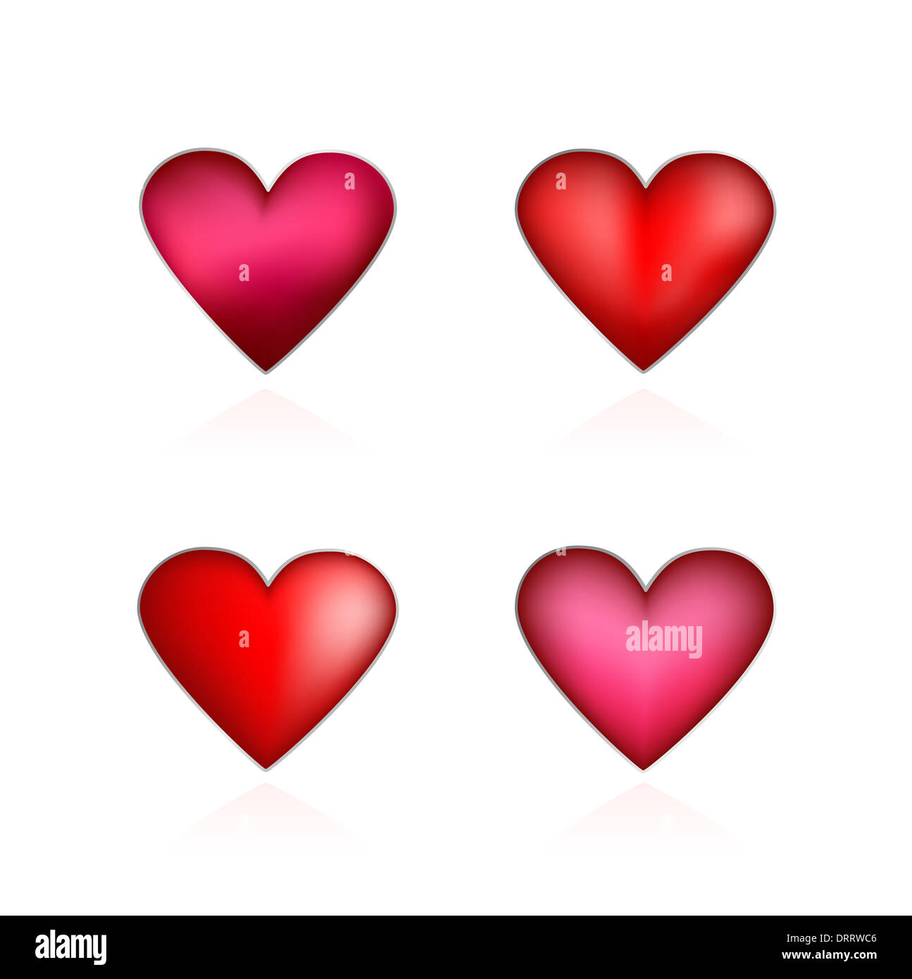 Set Valentines Hearts Stock Photo Alamy