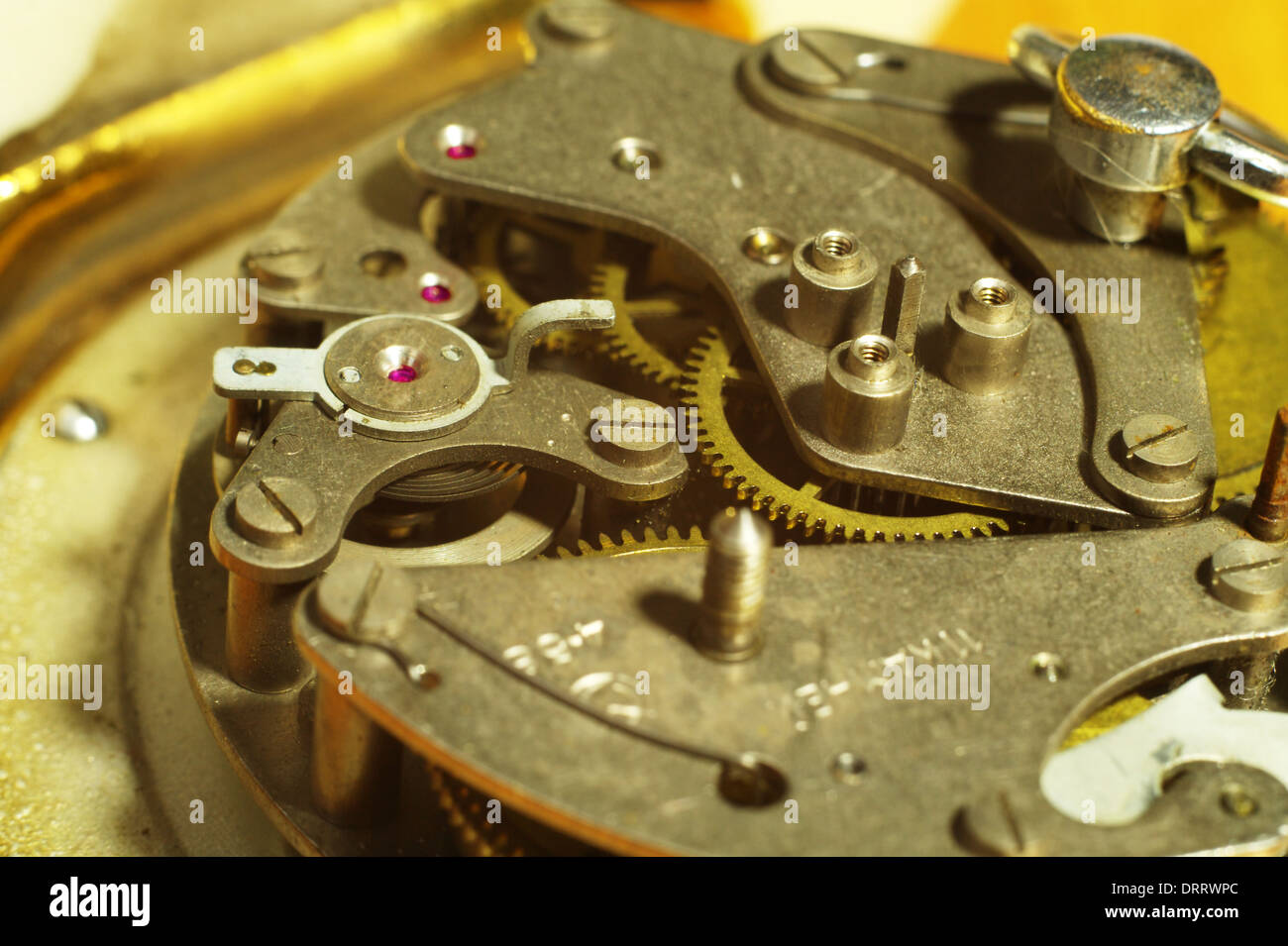 old clock mechanism Stock Photo Alamy