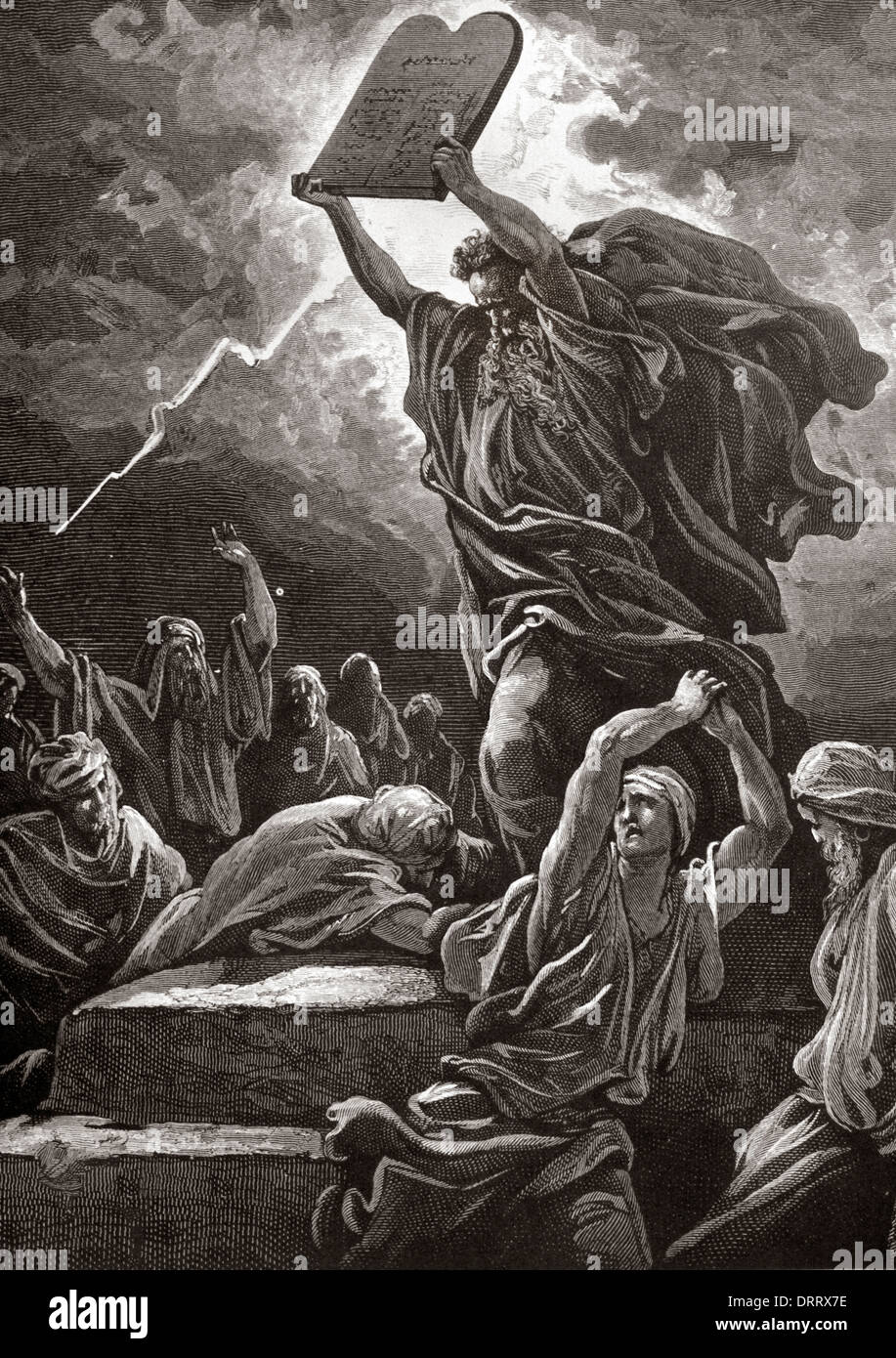 Israel Moses Breaking The Tablets of Law Stock Photo