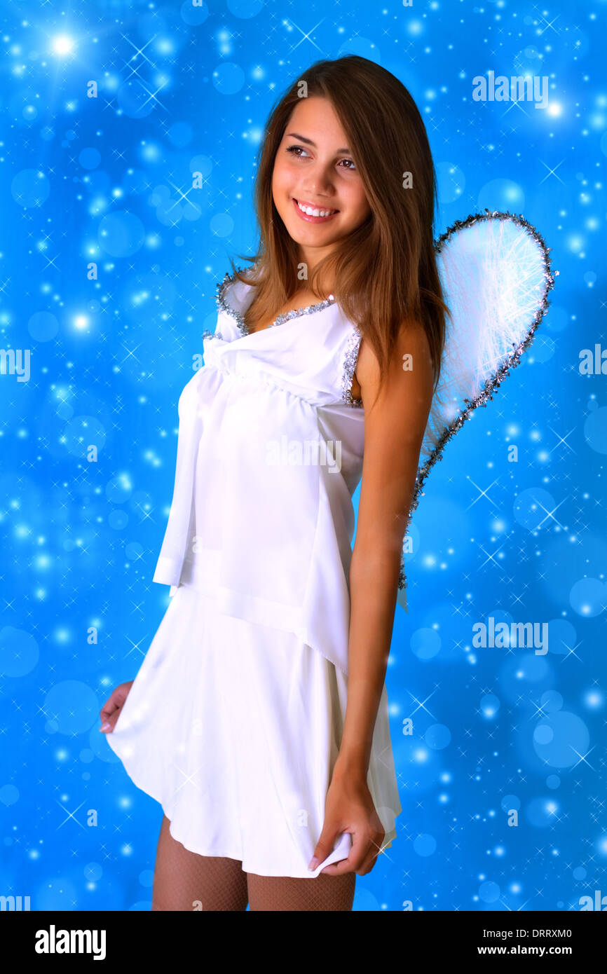 Girl dressed as an angel Stock Photo - Alamy