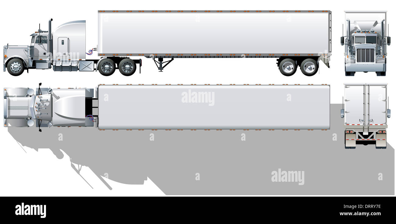 hi-detailed commercial semi-truck Stock Photo