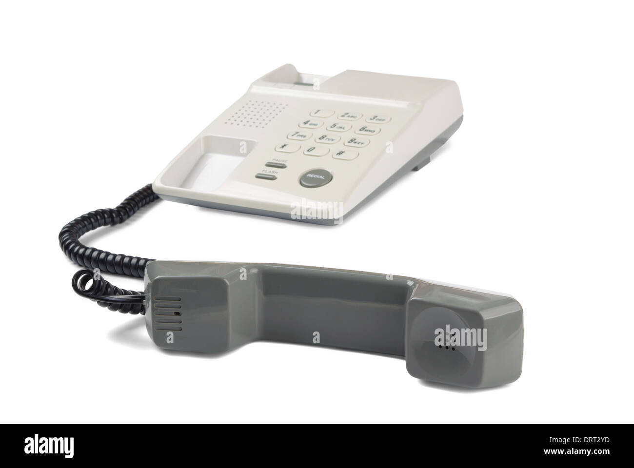 Telephone and handset on a white background Stock Photo Alamy