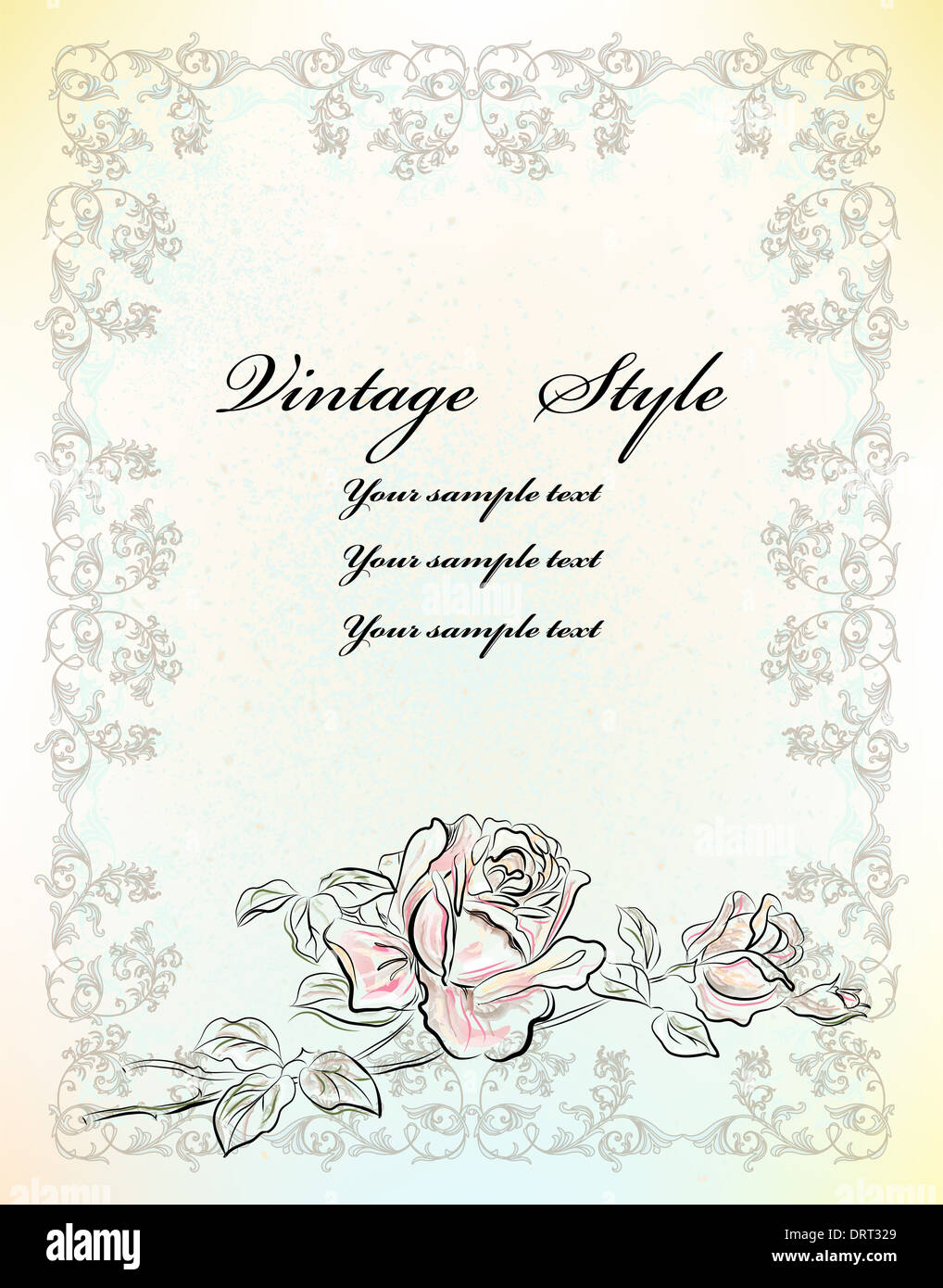 Vintage card rose hi-res stock photography and images - Alamy