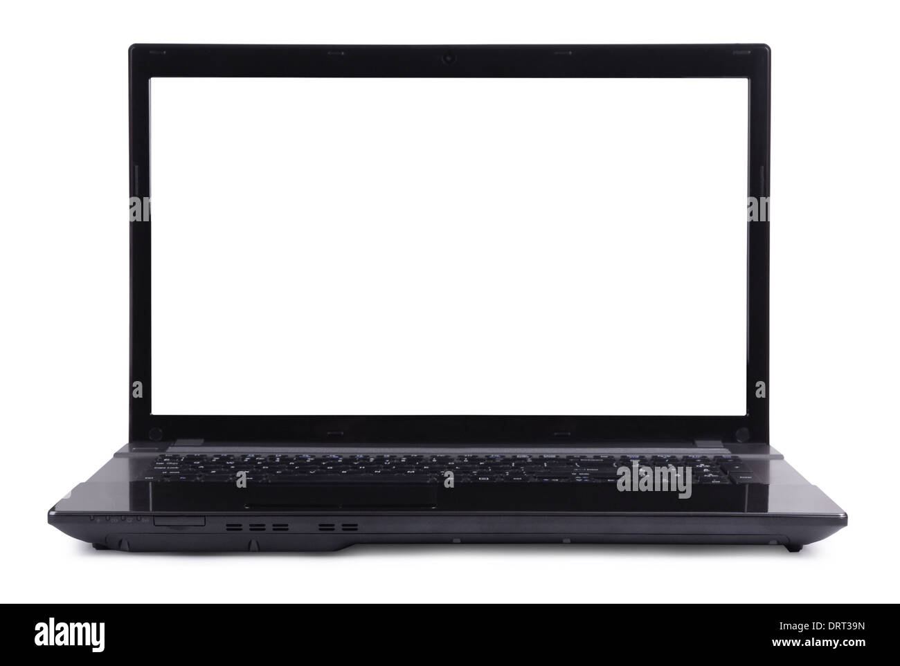 Black laptop on a white background Stock Photo