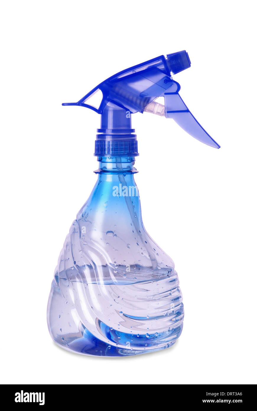 Download Blue Transparent Spray Bottle With Drops On A White Background Stock Photo Alamy PSD Mockup Templates