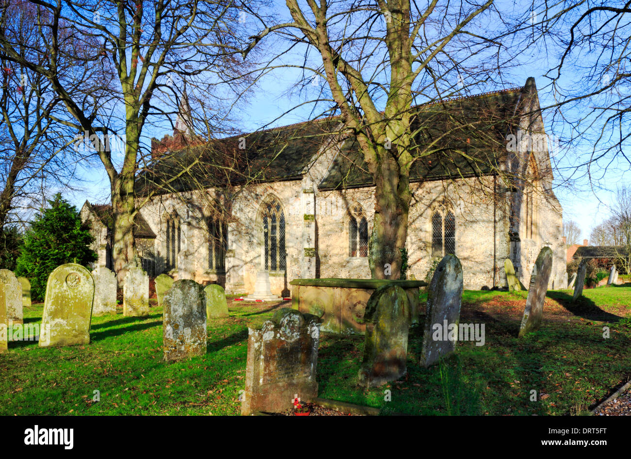 A view of the parish church of St Edmund at Costessey, Norfolk, England, United Kingdom. Stock Photo