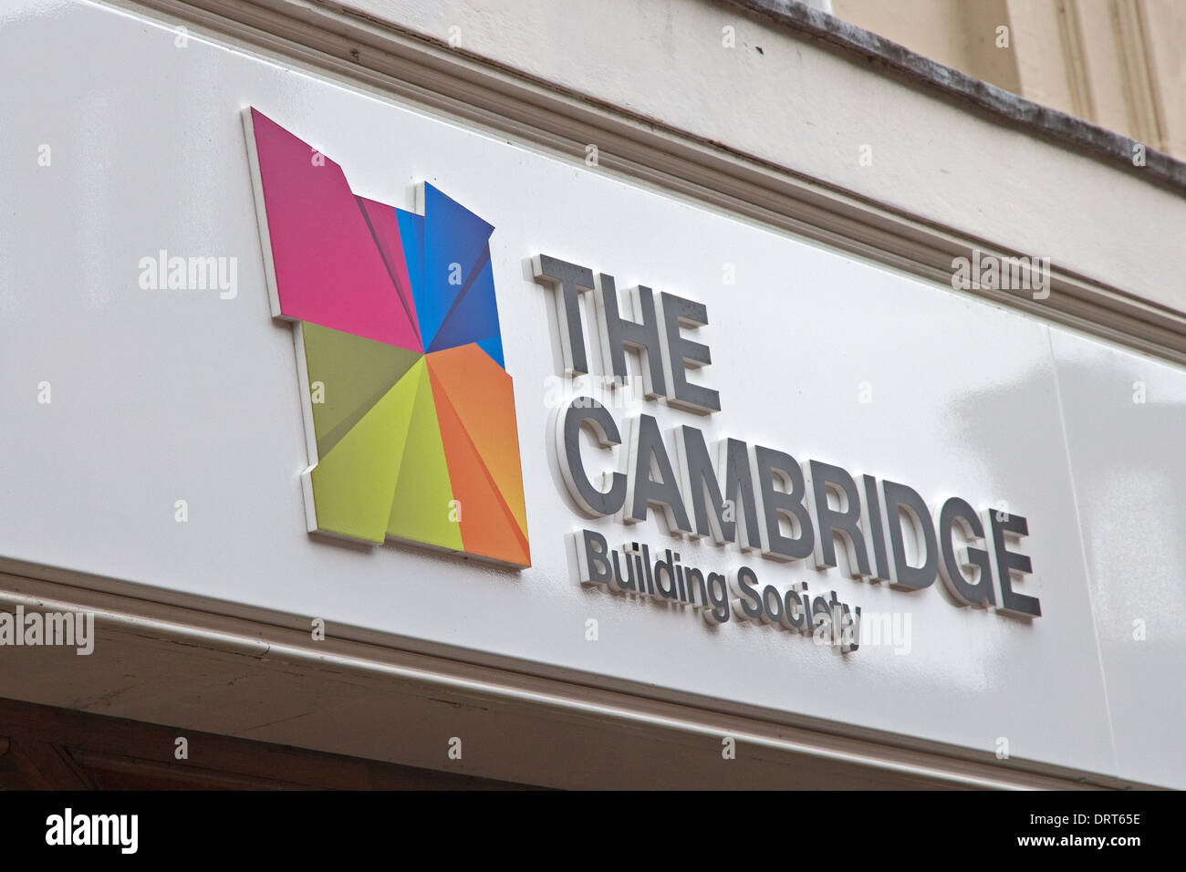 Sign over branch of The Cambridge Building Society Stock Photo Alamy