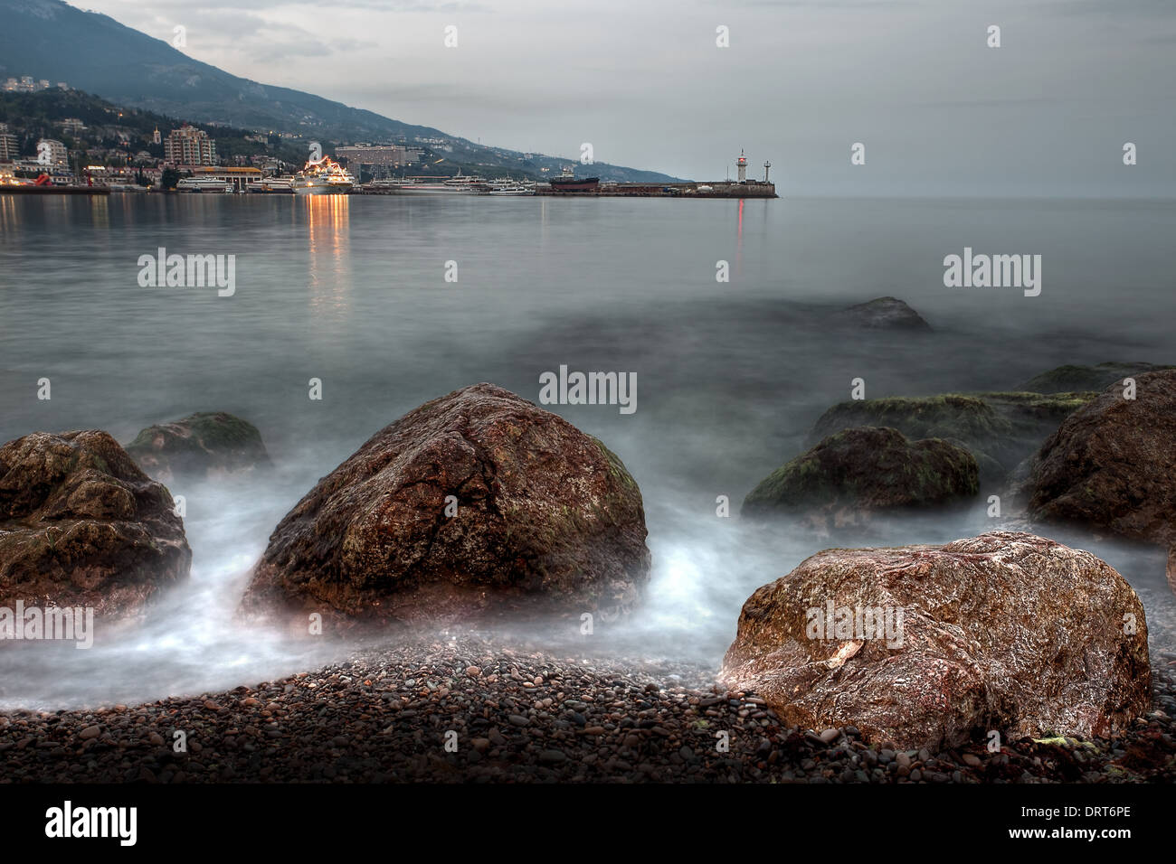 Black sea coastline before strom Stock Photo