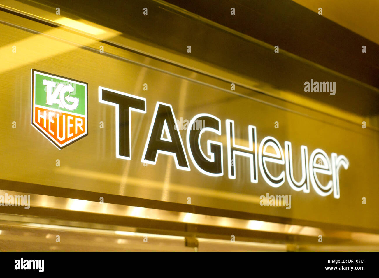 Tag Heuer store sign Stock Photo Alamy