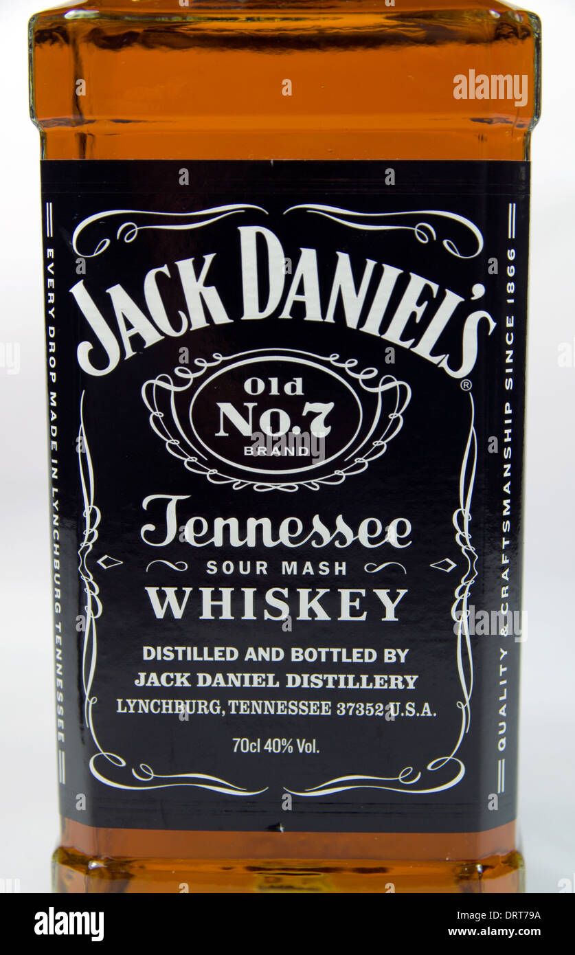 Jack Daniels Whiskey bottle. Stock Photo