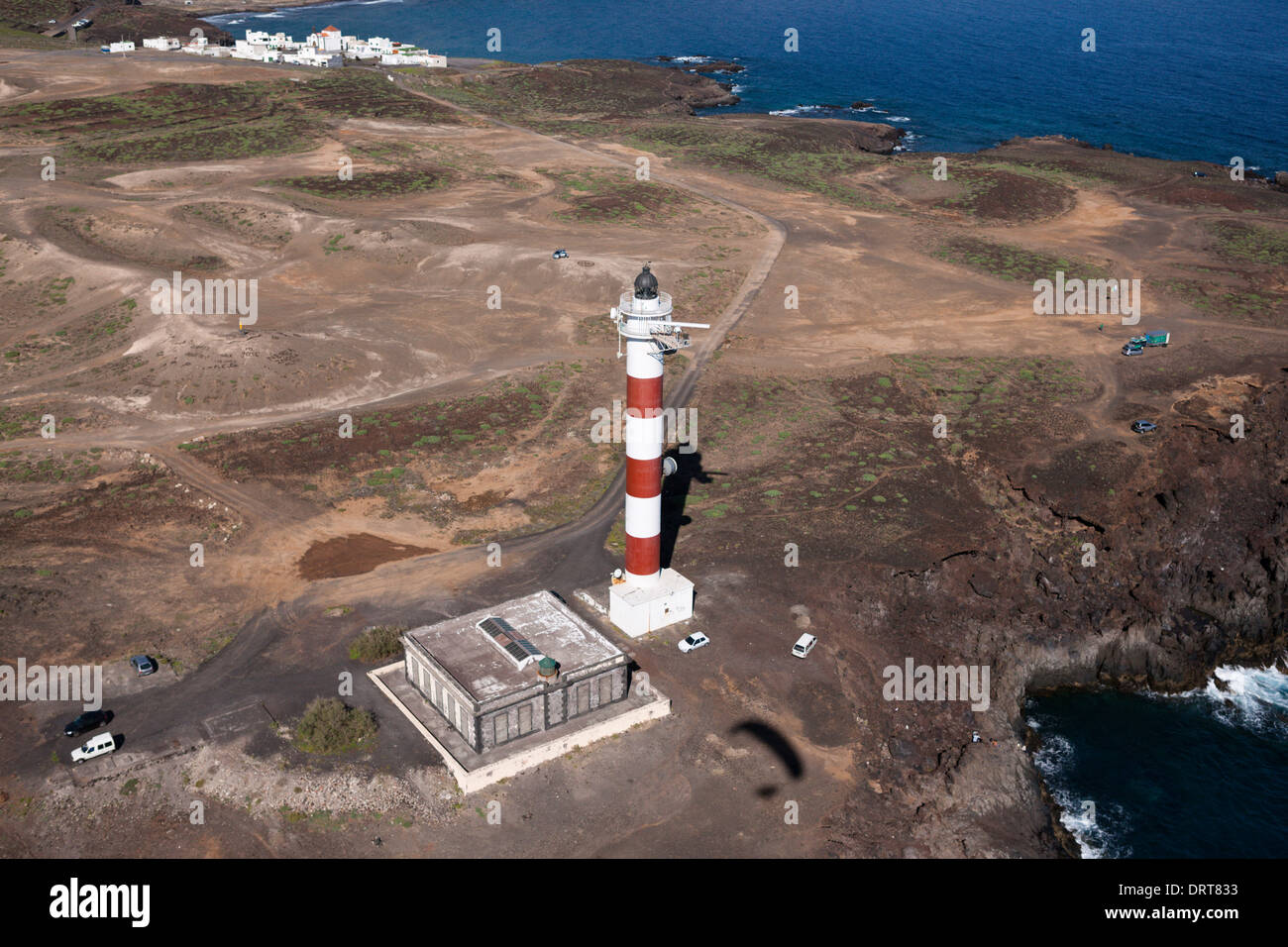 Aerial View of Lighthouse Faro de punta Abona, Tenerife, Spain Stock Photo