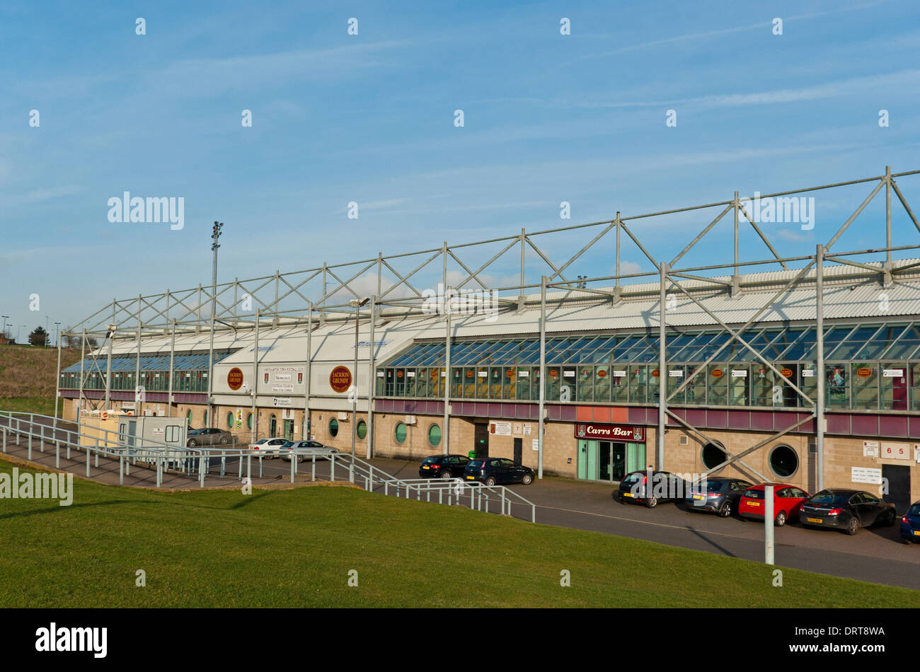 Frontage of Sixfields Stadium, home ground to Football League Division Two side Northampton Town. Stock Photo