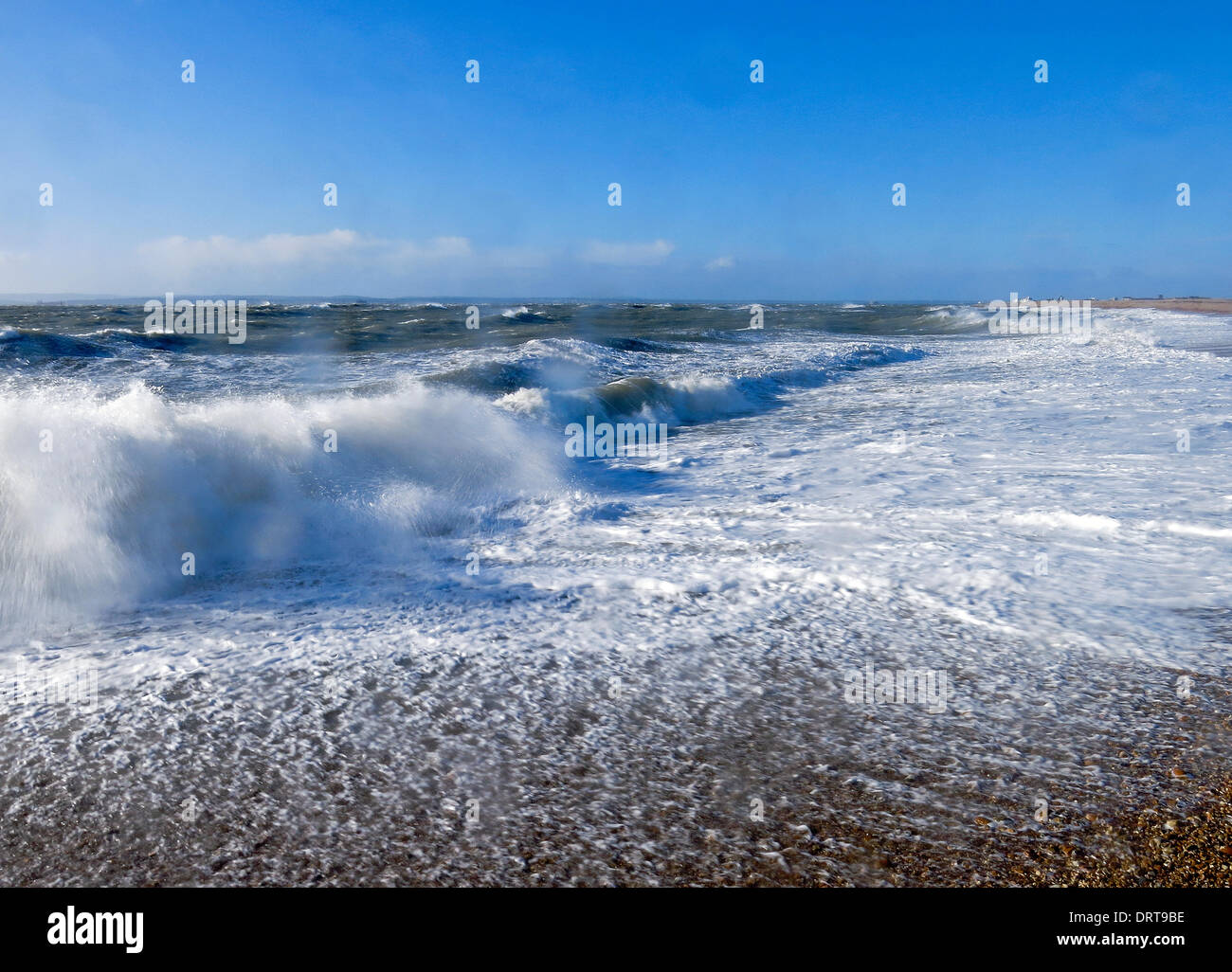 Hayling Island, Hampshire, UK. 1st Feb, 2014. Storm waves and spring ...