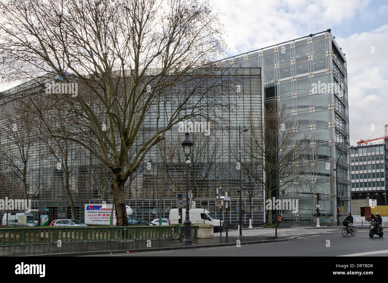 Facade of the Arab World Institute in Paris, France Stock Photo