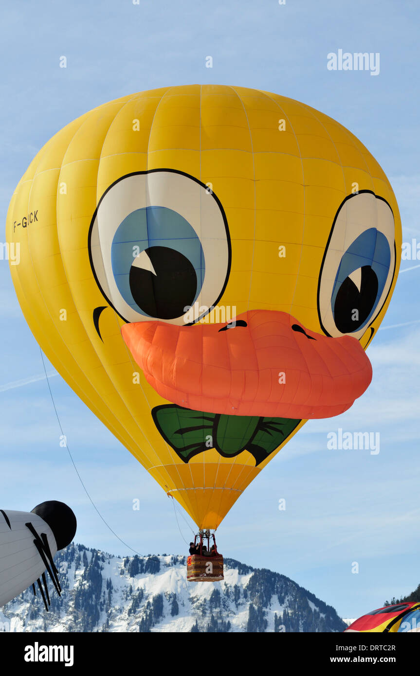 Chateau d Oex Hot Air Balloon Festival, Switzerland, Europe Stock Photo