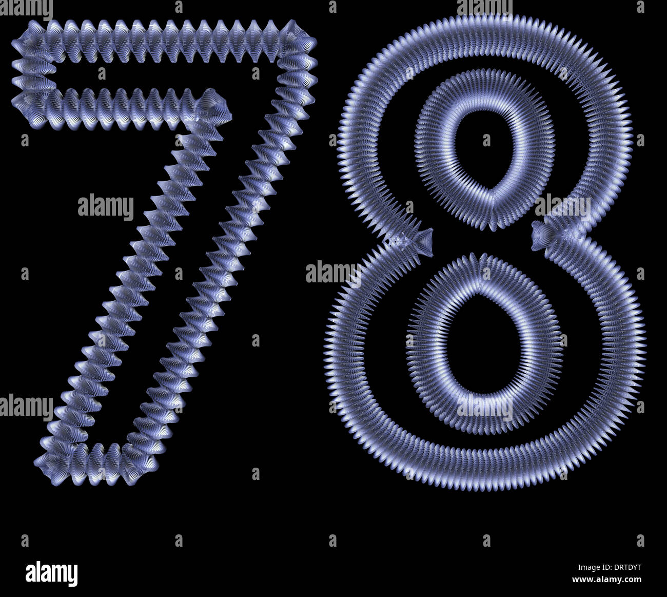 Symbols "7 and 8" from metal springs Stock Photo Alamy