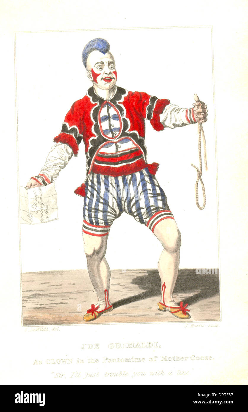 Hand coloured print of Joseph Grimaldi 1846 Stock Photo Alamy