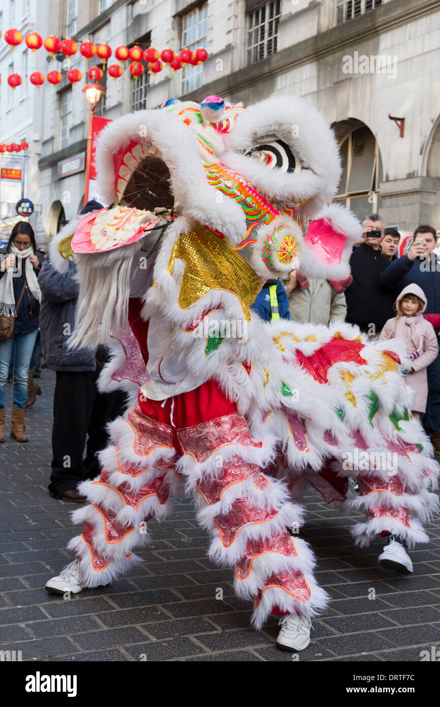 Chinatown, London, UK. 1 February 2014. Several Chinese martial arts