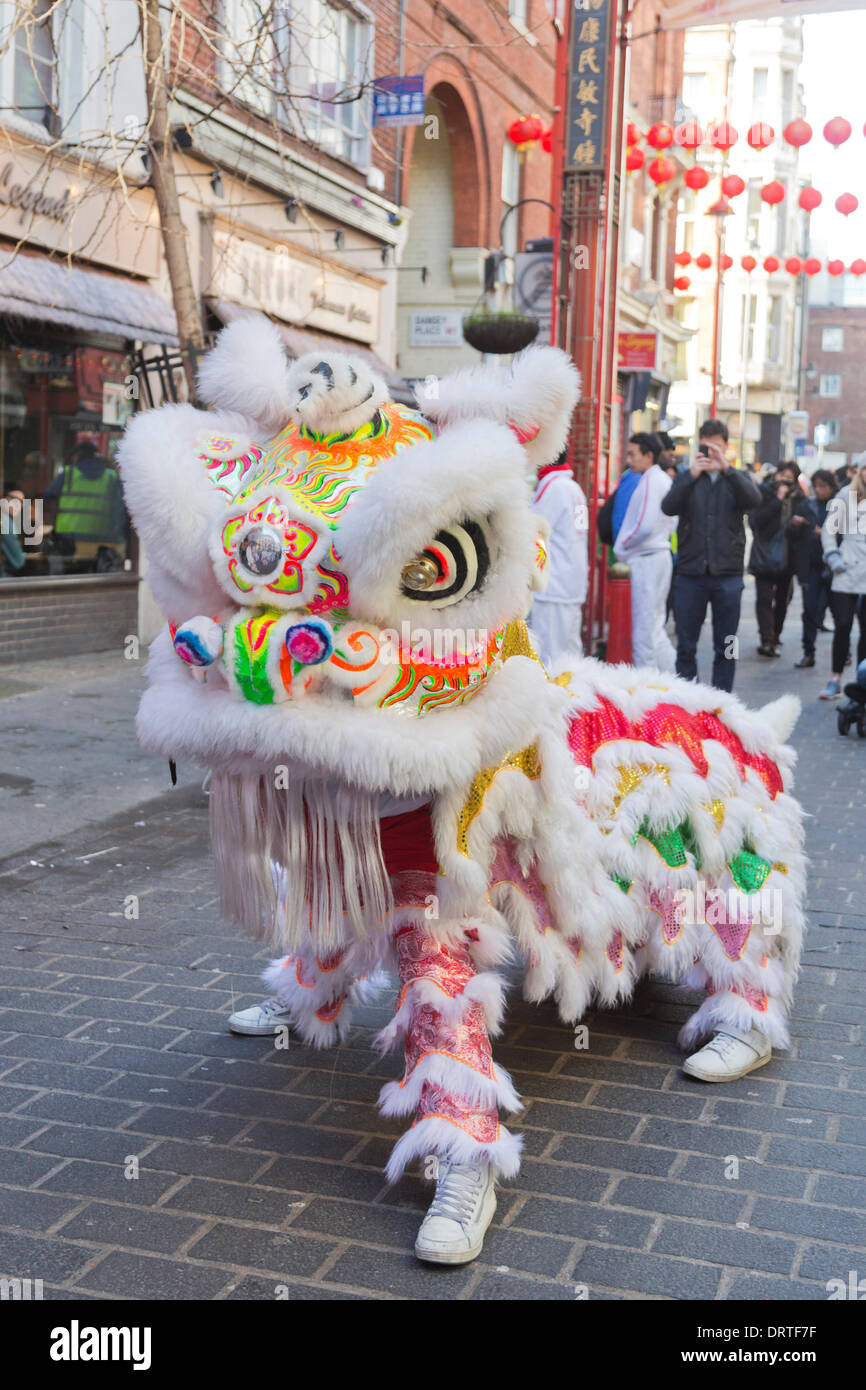 Chinatown, London, UK. 1 February 2014. Several Chinese martial arts