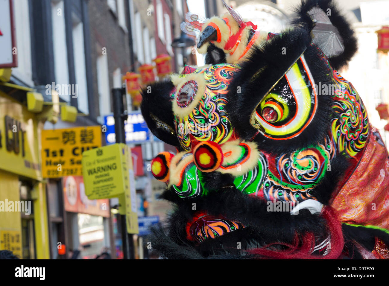 Chinatown, London, UK. 1 February 2014. Several Chinese martial arts
