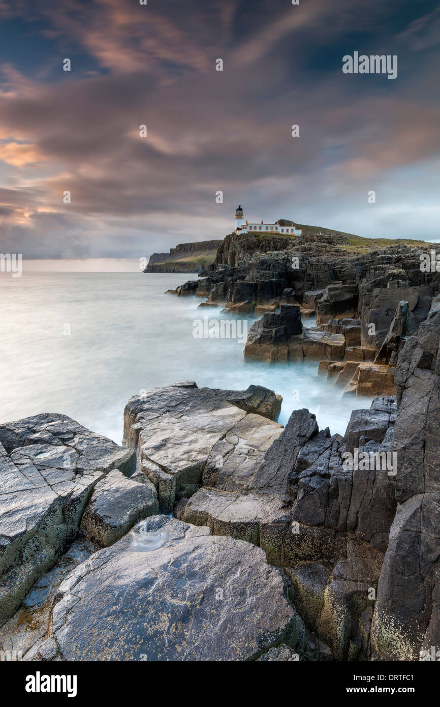 Neist Point Lighthouse, Isle of Skye, Inner Hebrides, Scotland, UK, Europe. Stock Photo