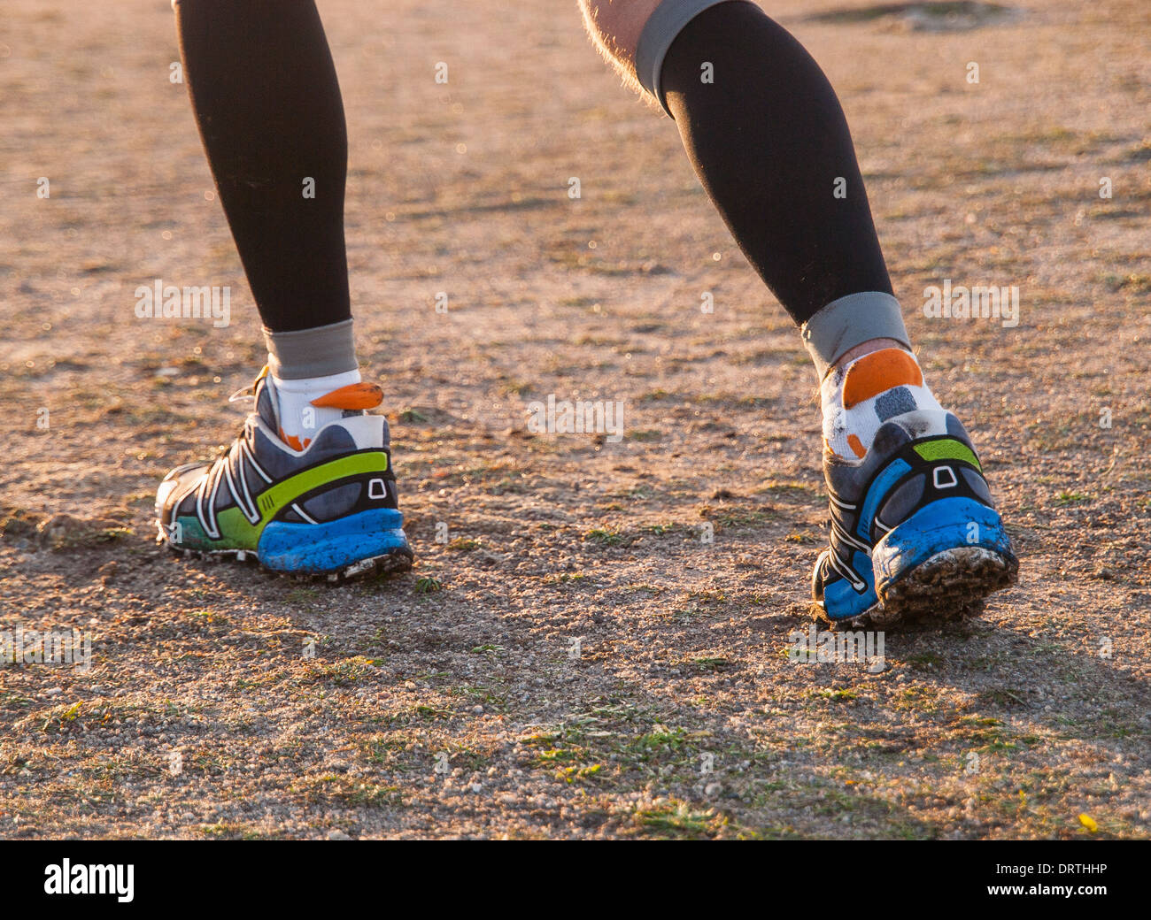 Details of feet of runner in a trail outdoors Stock Photo Alamy