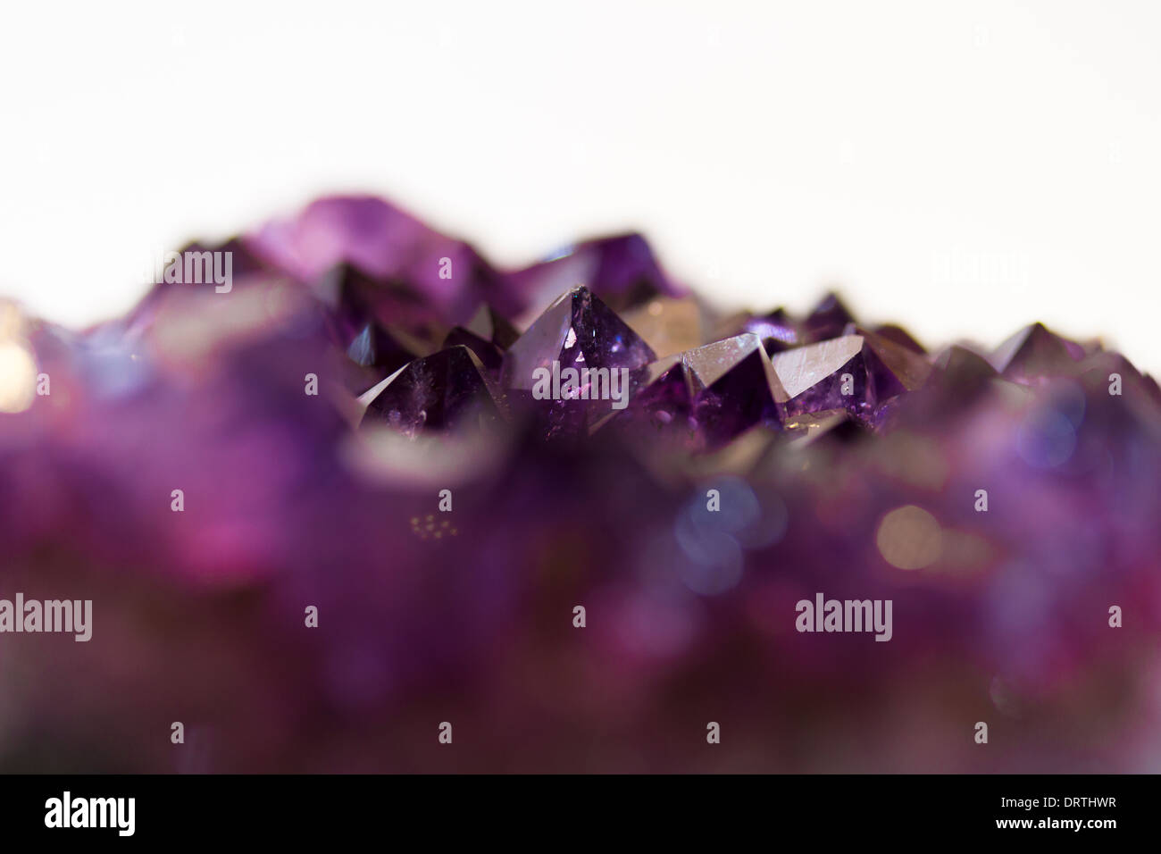 amethyst crystal in macro shot Stock Photo