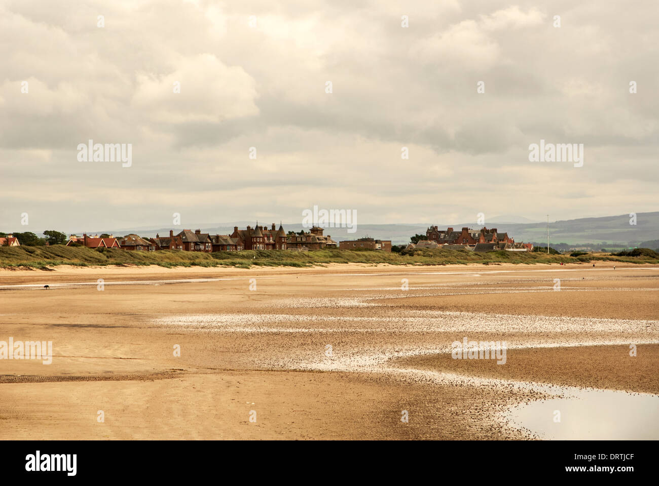View of the town of Troon in Scotland. Low tide Stock Photo Alamy