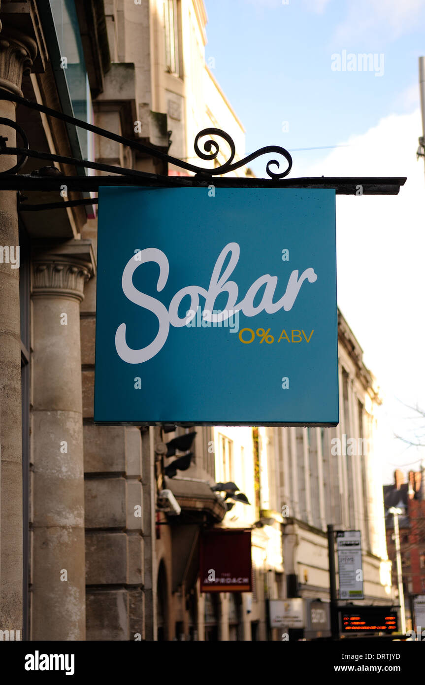 Sobar Alcohol Free Bar,Nottingham,UK. Stock Photo