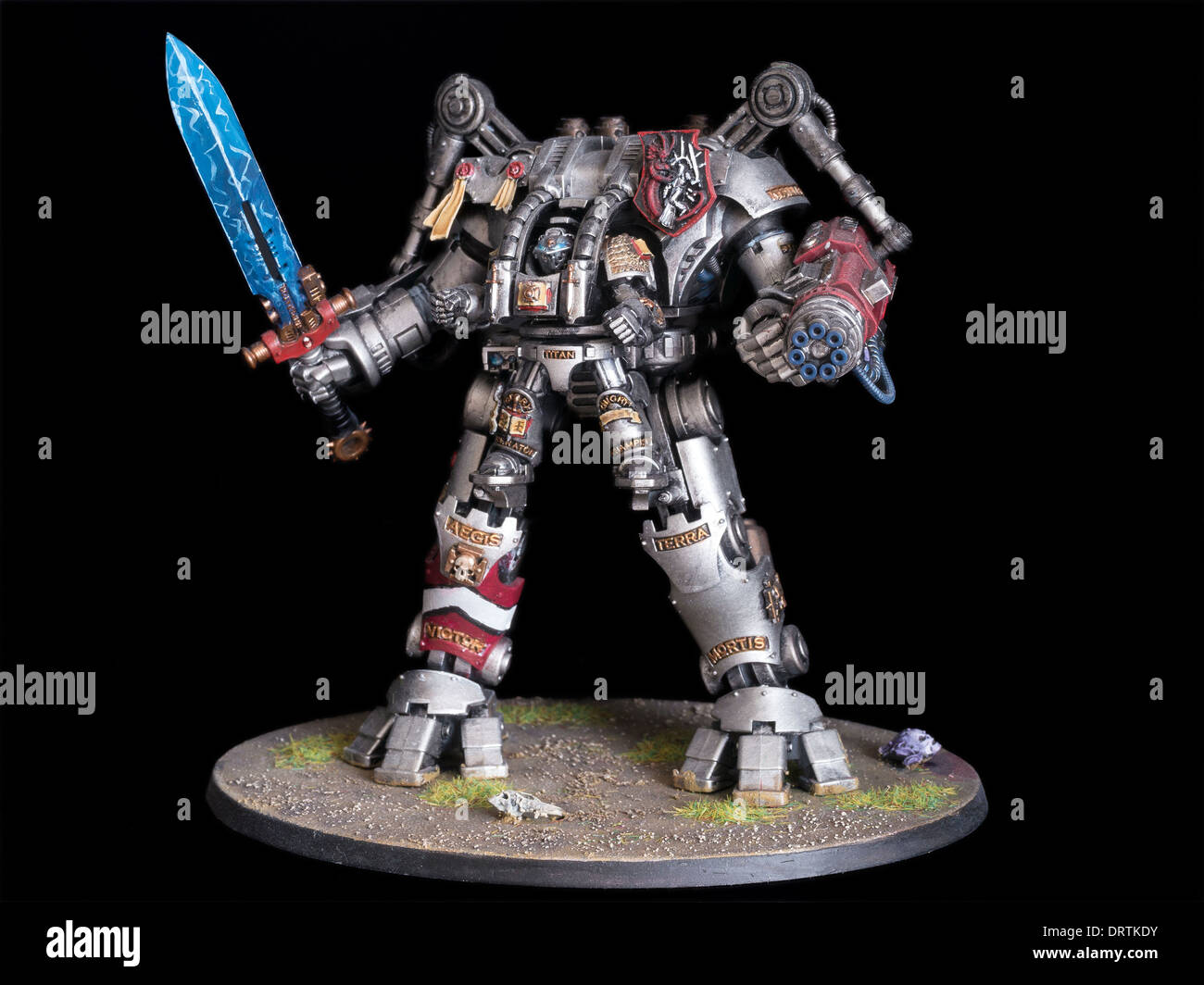 Nemesis Dreadknight Grey Knight Games Workshop hand-painted Warhammer 40,000 miniature figure Stock Photo