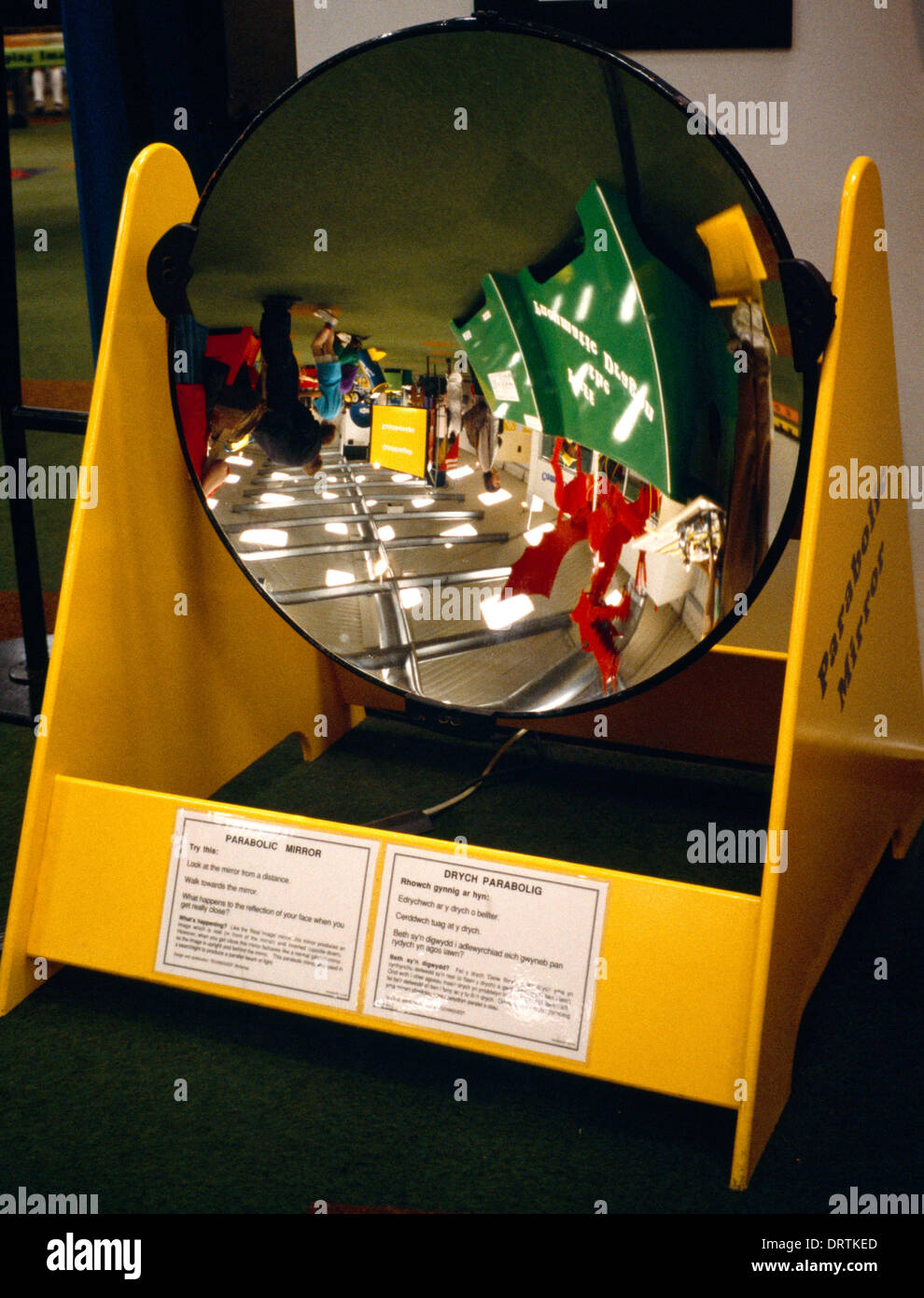 Techniquest Childrens Science Parabolic Concave Mirror Stock Photo