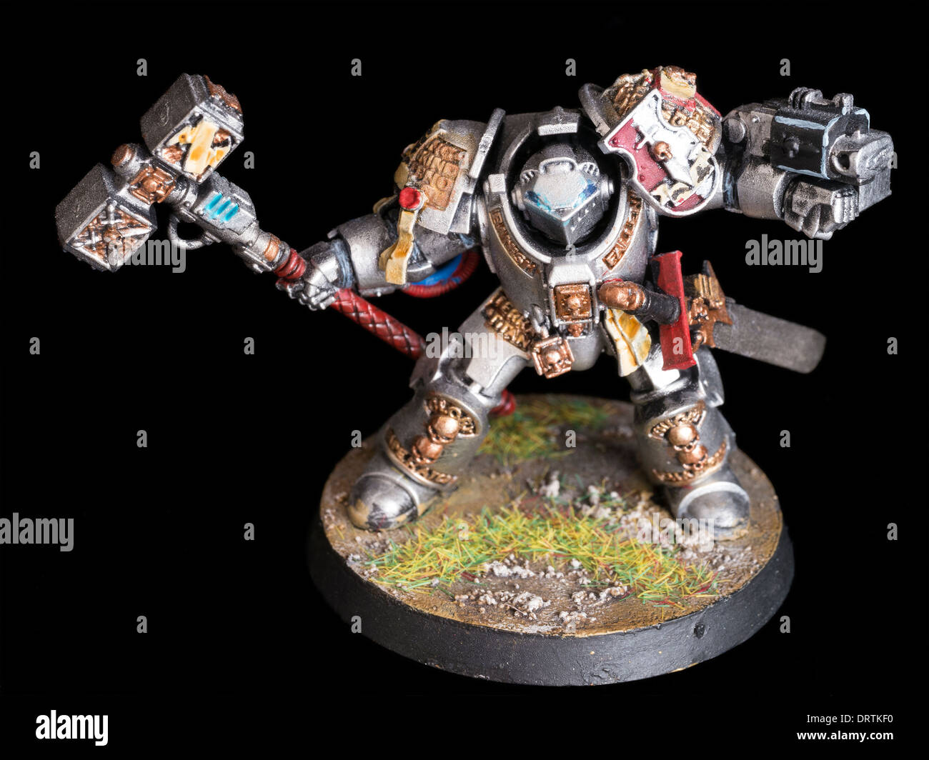 Grey Knight Terminator Games Workshop hand-painted Warhammer 40,000 miniature figure Stock Photo