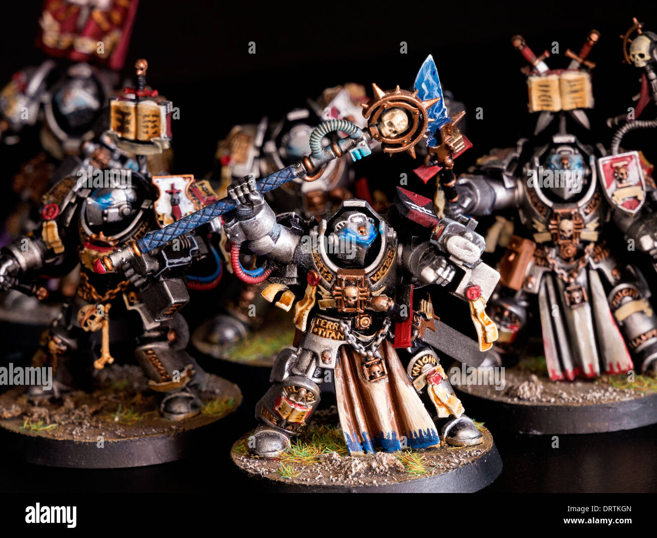 Grey Knight Terminator army battle group - Games Workshop hand-painted Warhammer 40,000 miniature figures Stock Photo