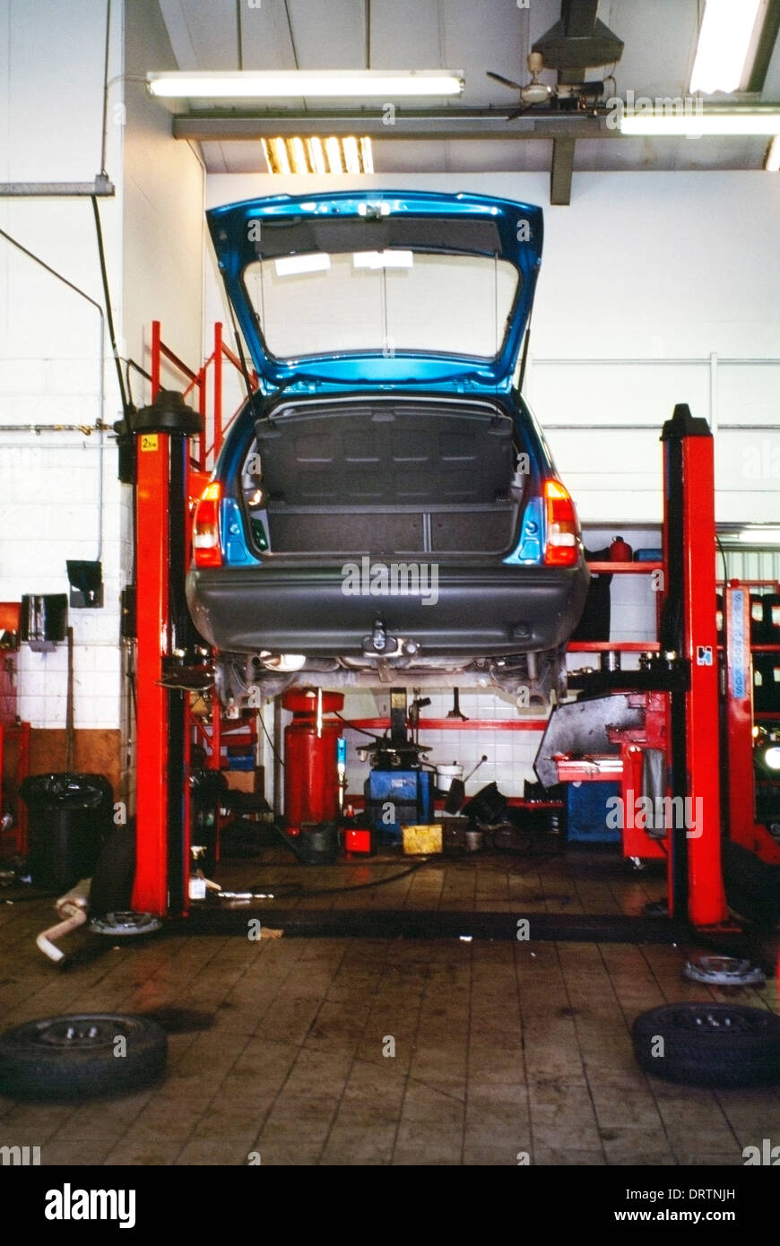 Garage Car On Inspection Ramp Stock Photo Alamy