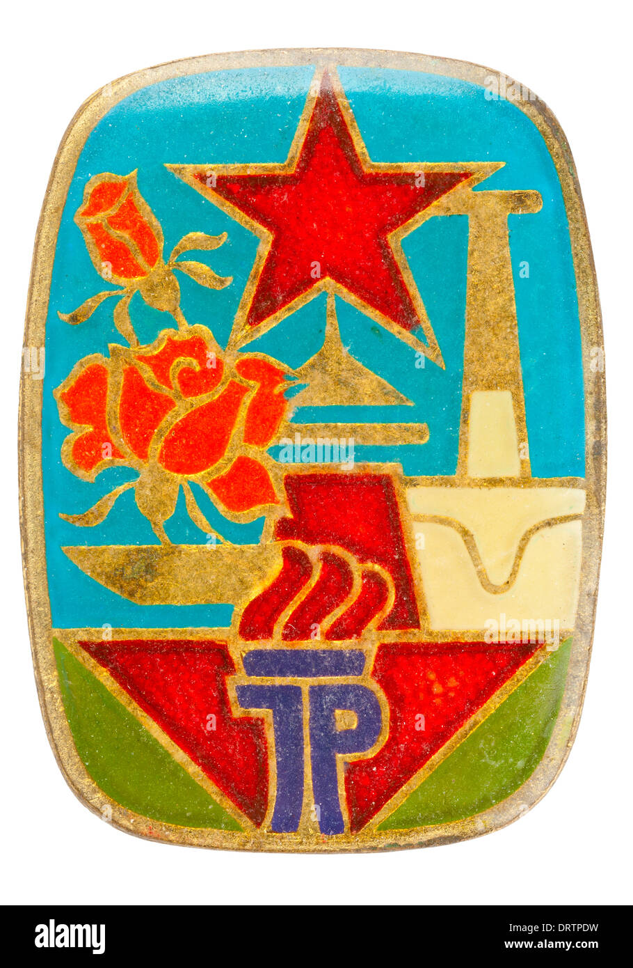 GDR (DDR) youth group (Junge Pioniere) badge Stock Photo