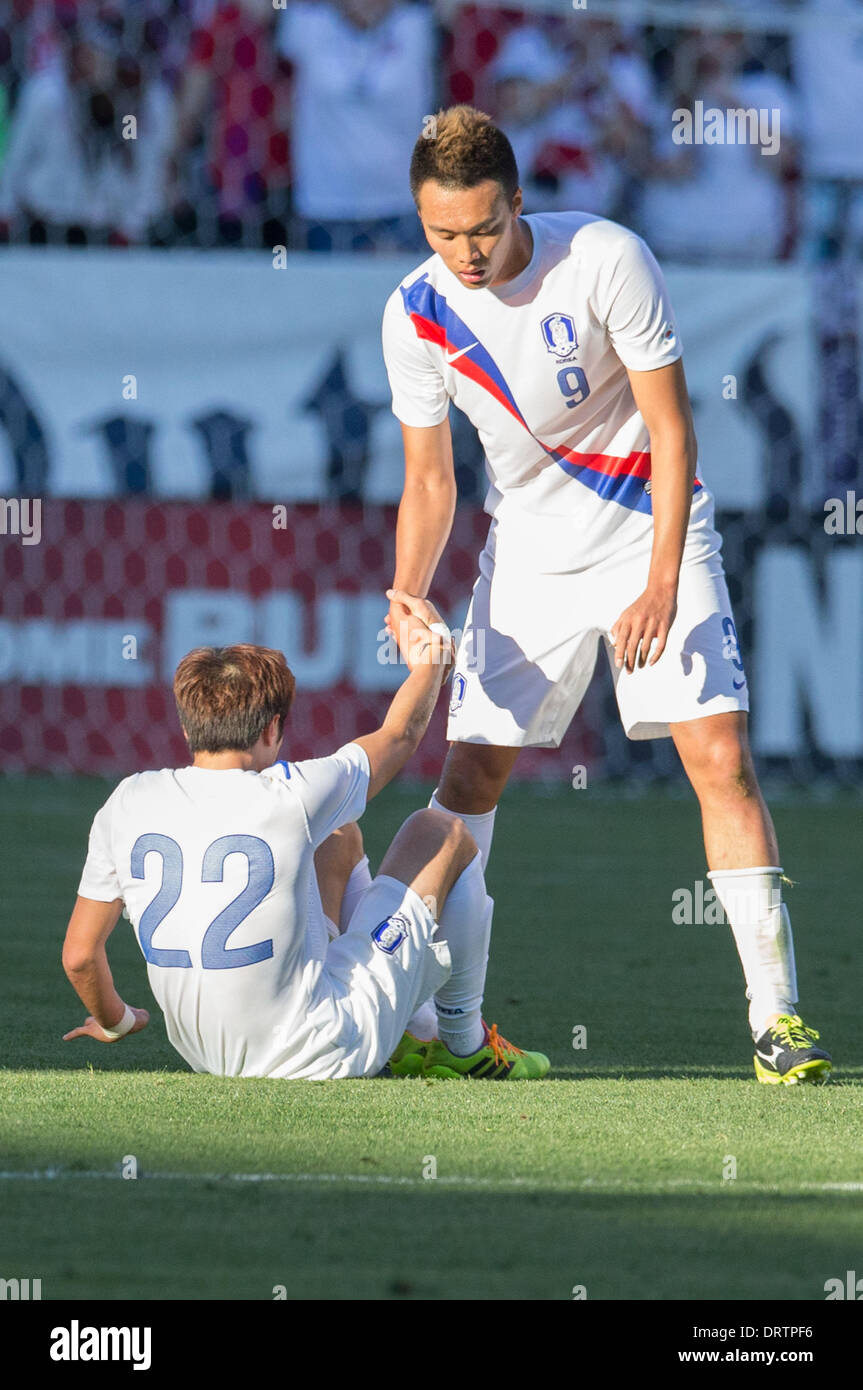 Carson, CA, USA. 1st Feb, 2014. South Korea forward Kim Shin-Wook (9 ...