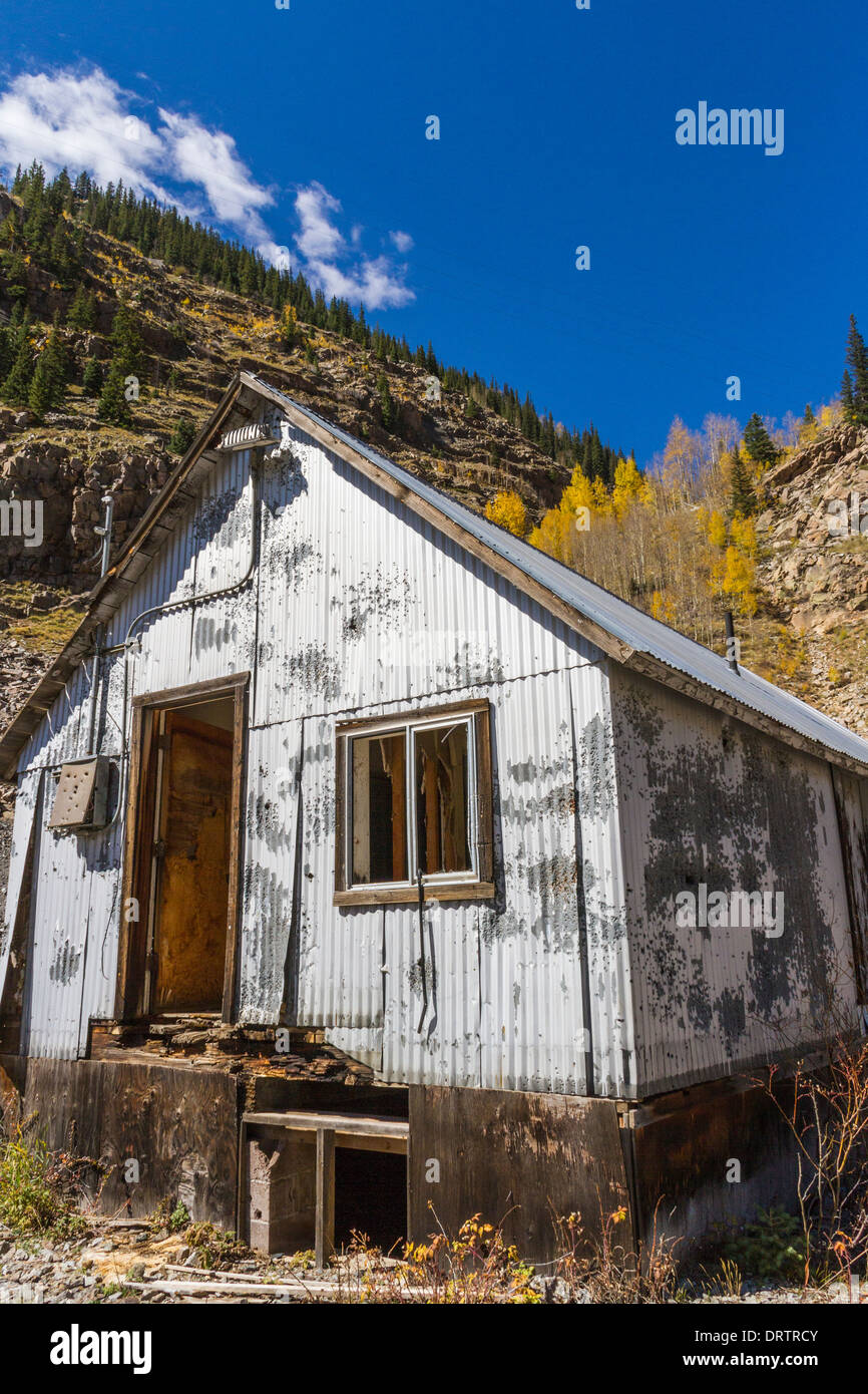 Abandoned mining building on mountainside at Silverton, Colorado. Stock Photo