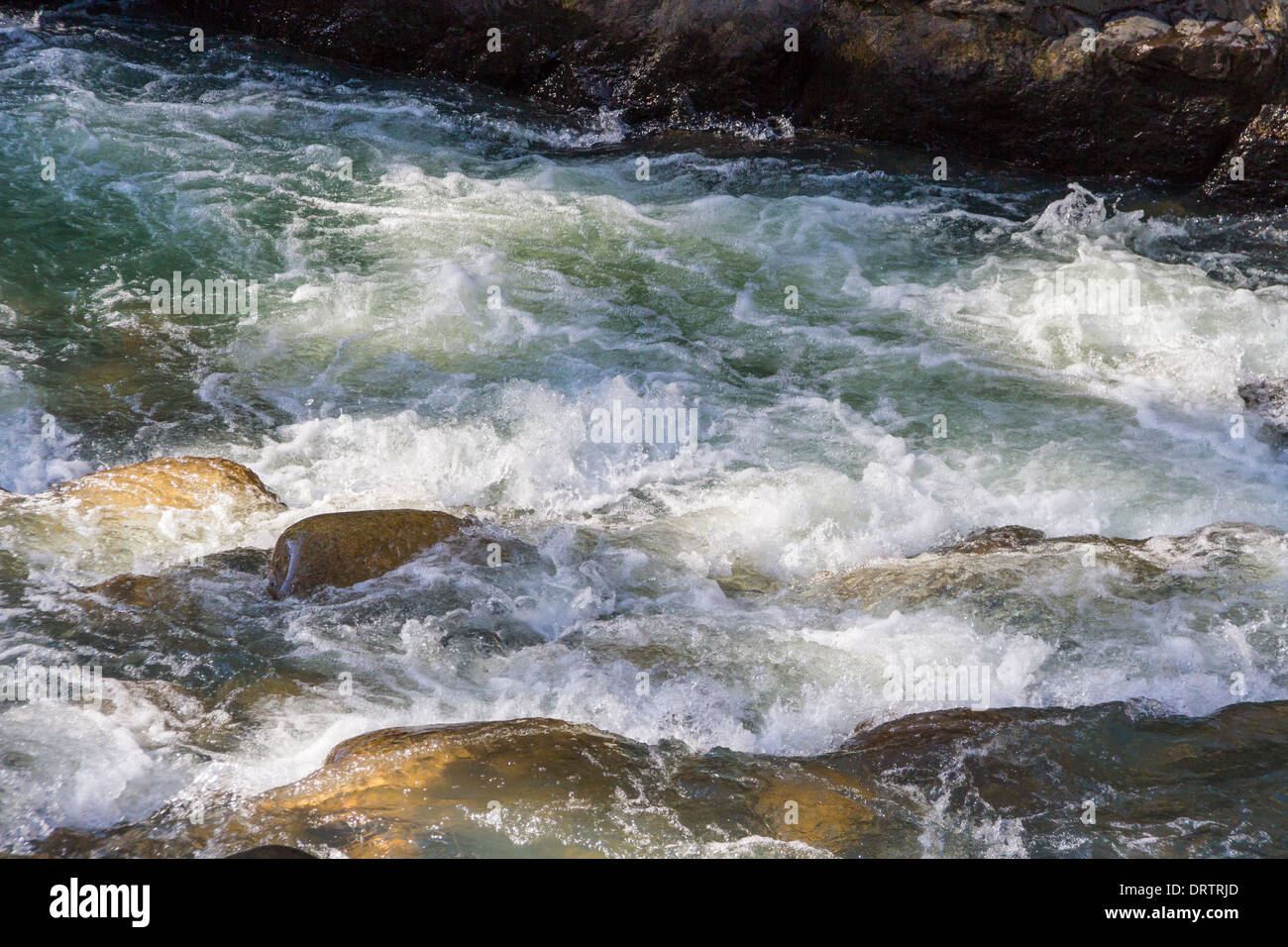 Rapids on the Animas River in autumn, in the San Juan Mountains of Colorado. Stock Photo