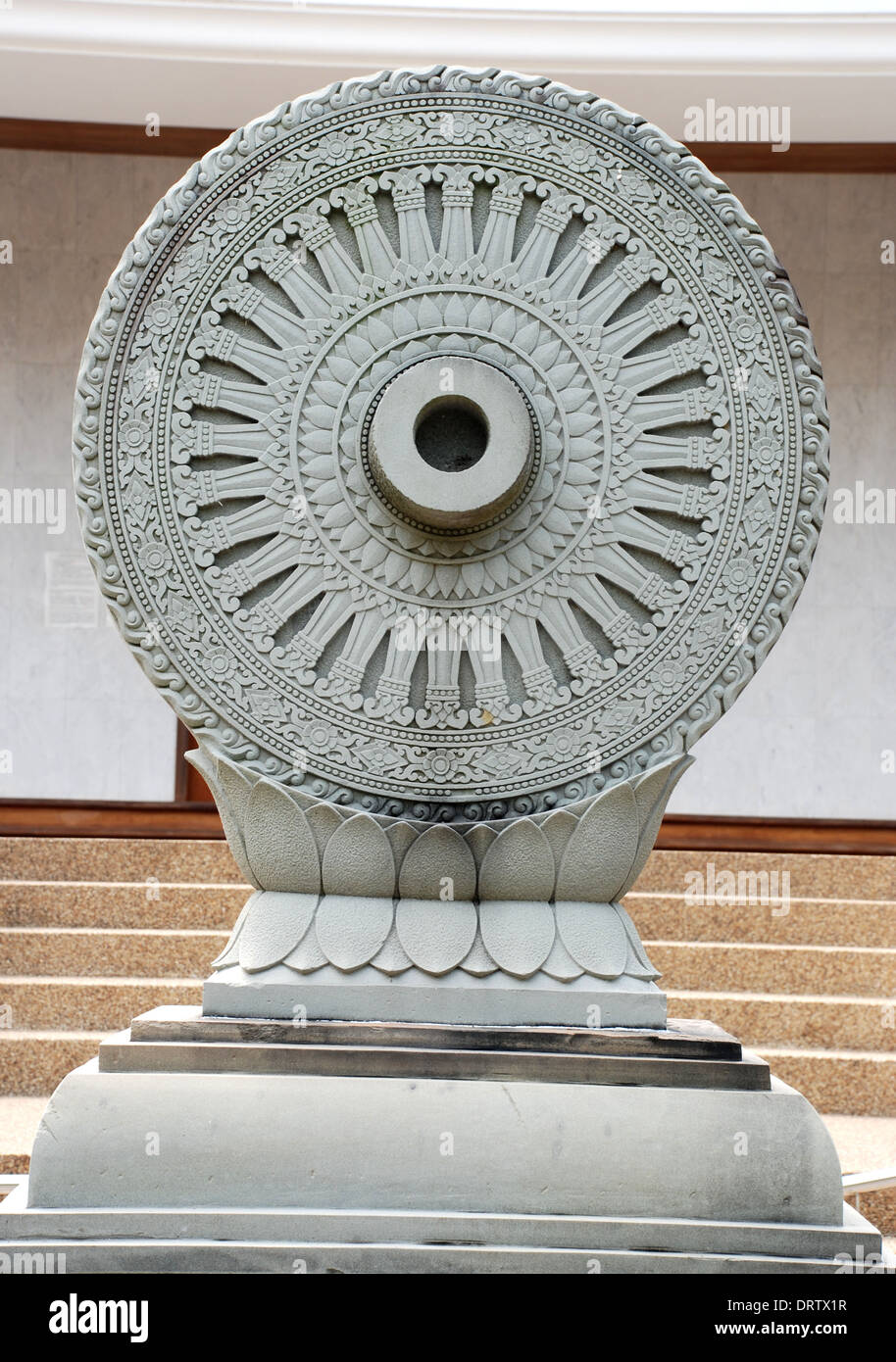 Dharmachakra or dharma wheel the wheel of the law hires stock
