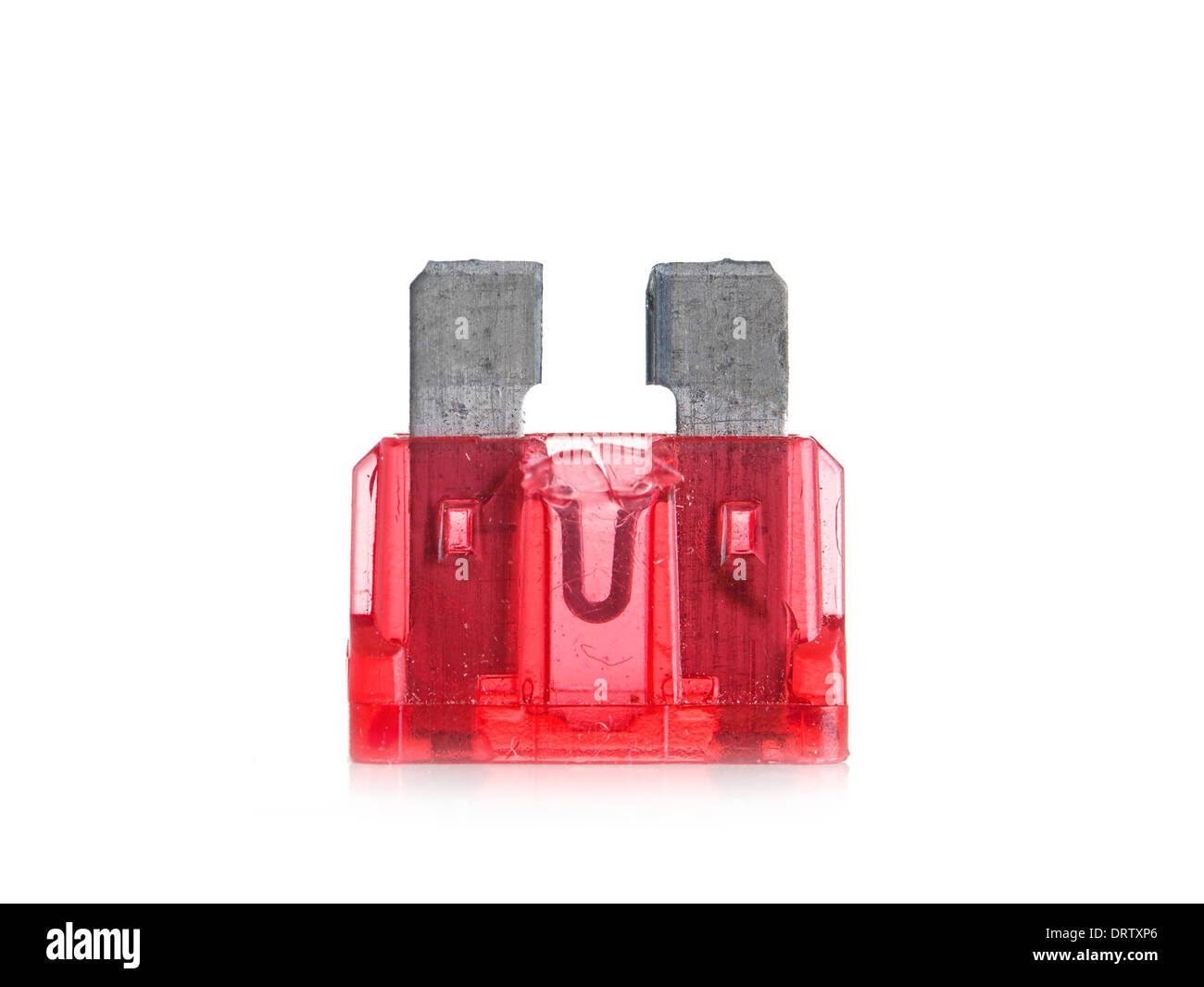 Red car fuse on white background Stock Photo