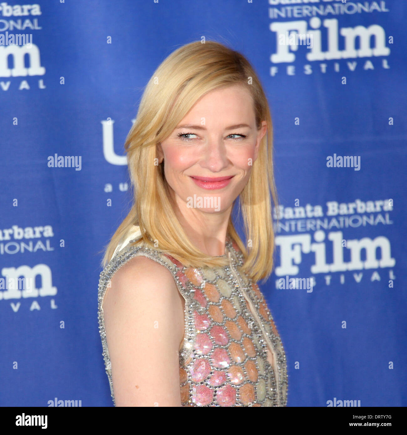 1st Feb, 2014 The Santa Barbara International Film Festival presents  actress Cate Blanchett with the Outstanding Performer of the Year Award for  her role in Woody Allen's latest movie Blue Jasmine. Dress, image size:1300x1390